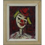 Lauer, Heinz (Saarbrücken 1924 - 2014 Saarbrücken), Porträt eines Clowns, Öl auf Karton, re. unt.