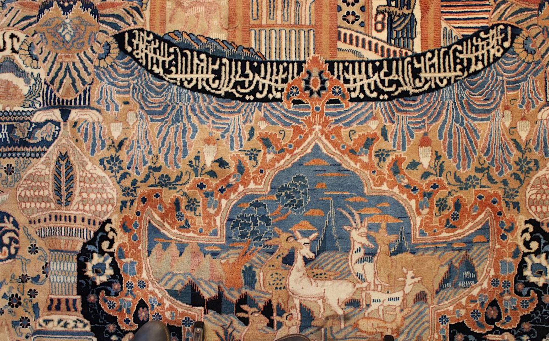 Ausgefallener großer Kaschmar-Teppich, Persien 2. H. 20. Jh., aufwendig gearbeitet, sehr gute - Bild 7 aus 15