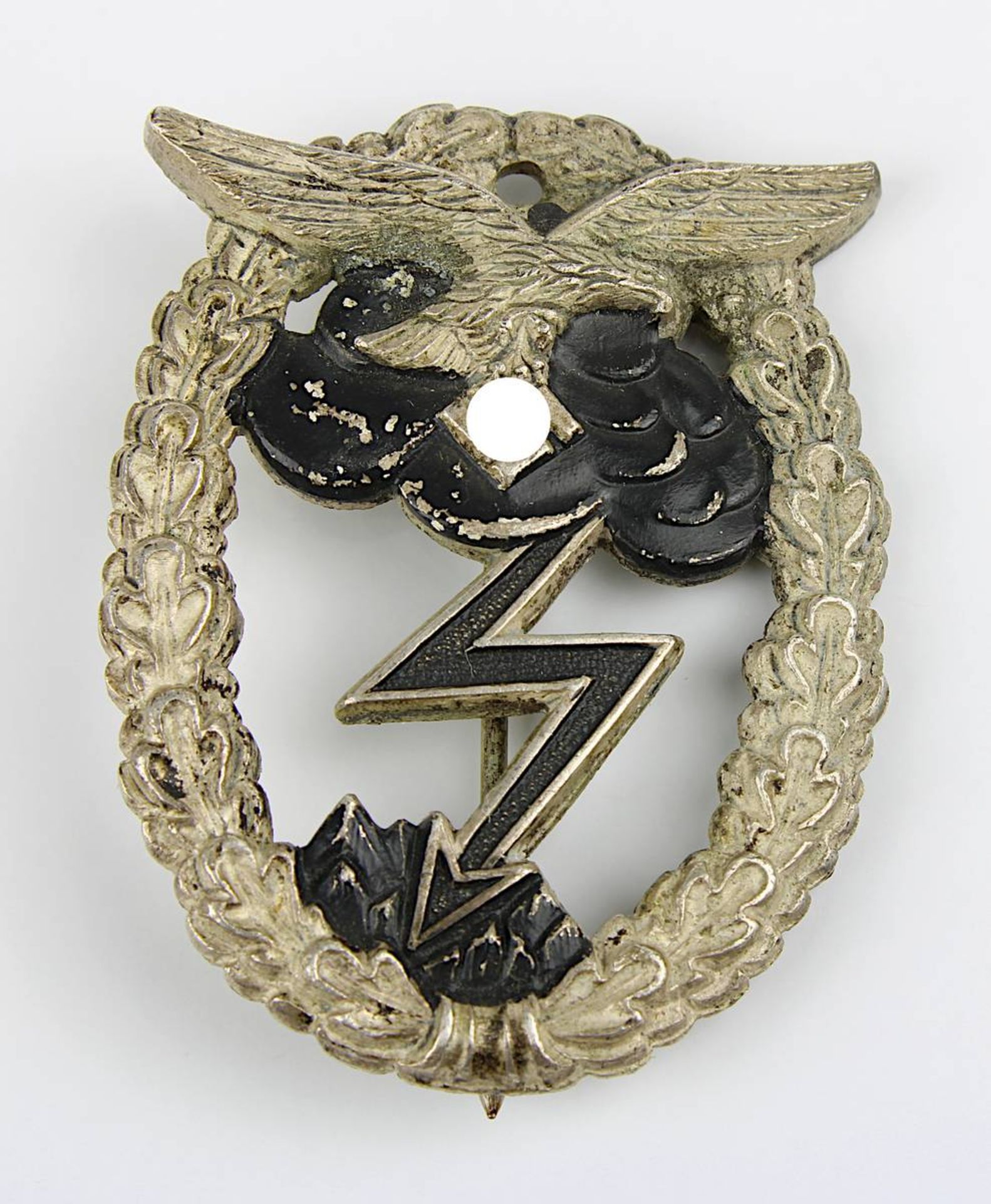 Erdkampfabzeichen der Luftwaffe, Deutsches Reich 1933-45, Silber, partiell schwarz lackiert, mit