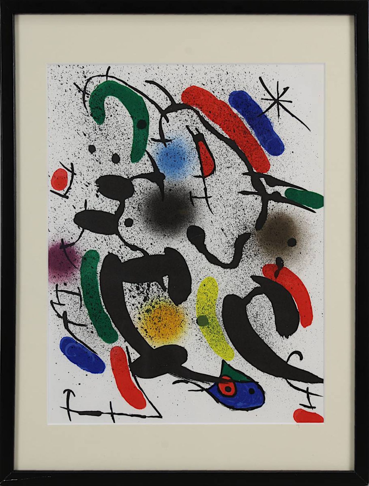 Miro, Joan (Barcelona 1893 - 1983 Palma), Ohne Titel, abstrakte Komposition mit Bogen,