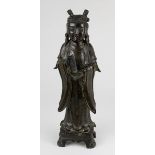 Wengchang Wang (Gott der Kultur und des Schrifttums), Bronzefigur China 18. Jh., stehende Figur