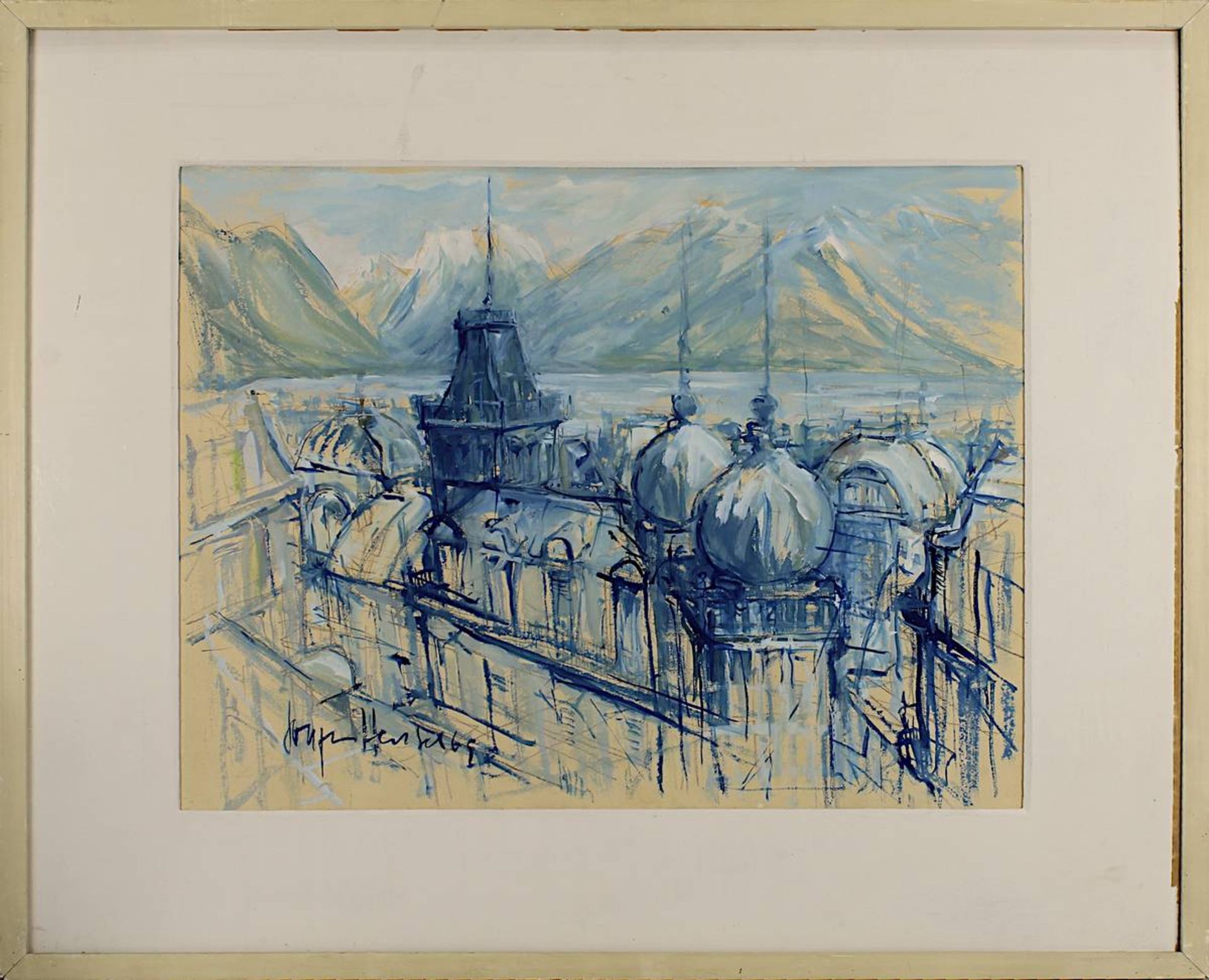 Hensel, Gottfried (geb. wohl Berlin 1922 - 1980 wohl Saarbrücken), Blick über die Dächer von