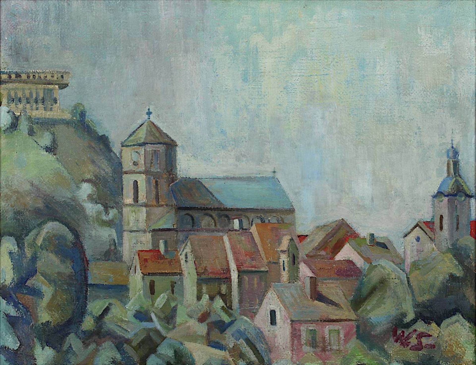 Spiess, Willi (Homburg 1909 - 1997 Kirkel-Altstadt), "Homburg im Bild", Blick auf den Schlossberg - Bild 2 aus 2