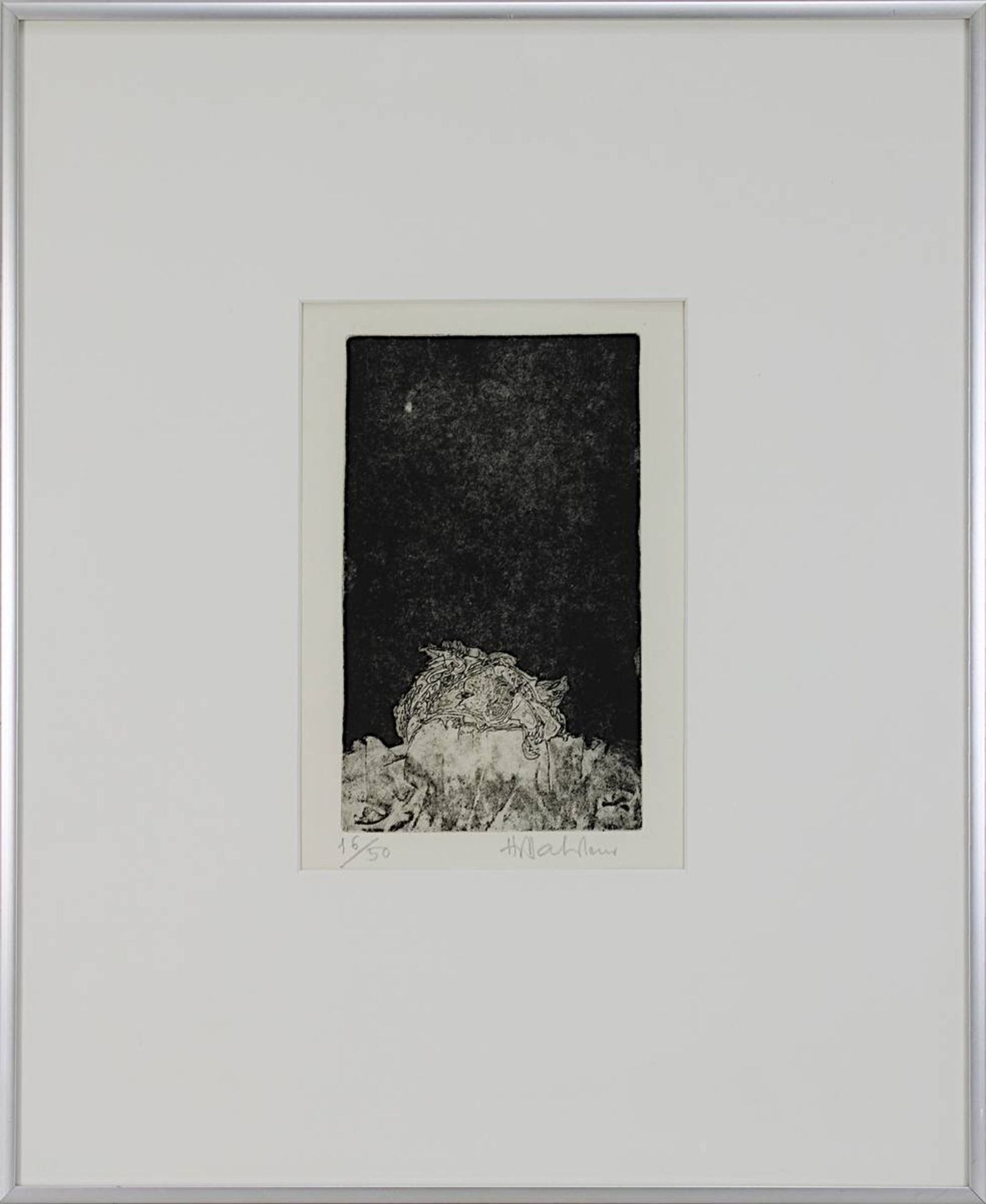Vier Gaphiken saarländischer Künstler, 2.H.20.Jh.: Hans Dahlem (1928-2006), Ohne Titel, Radierung, - Bild 4 aus 9