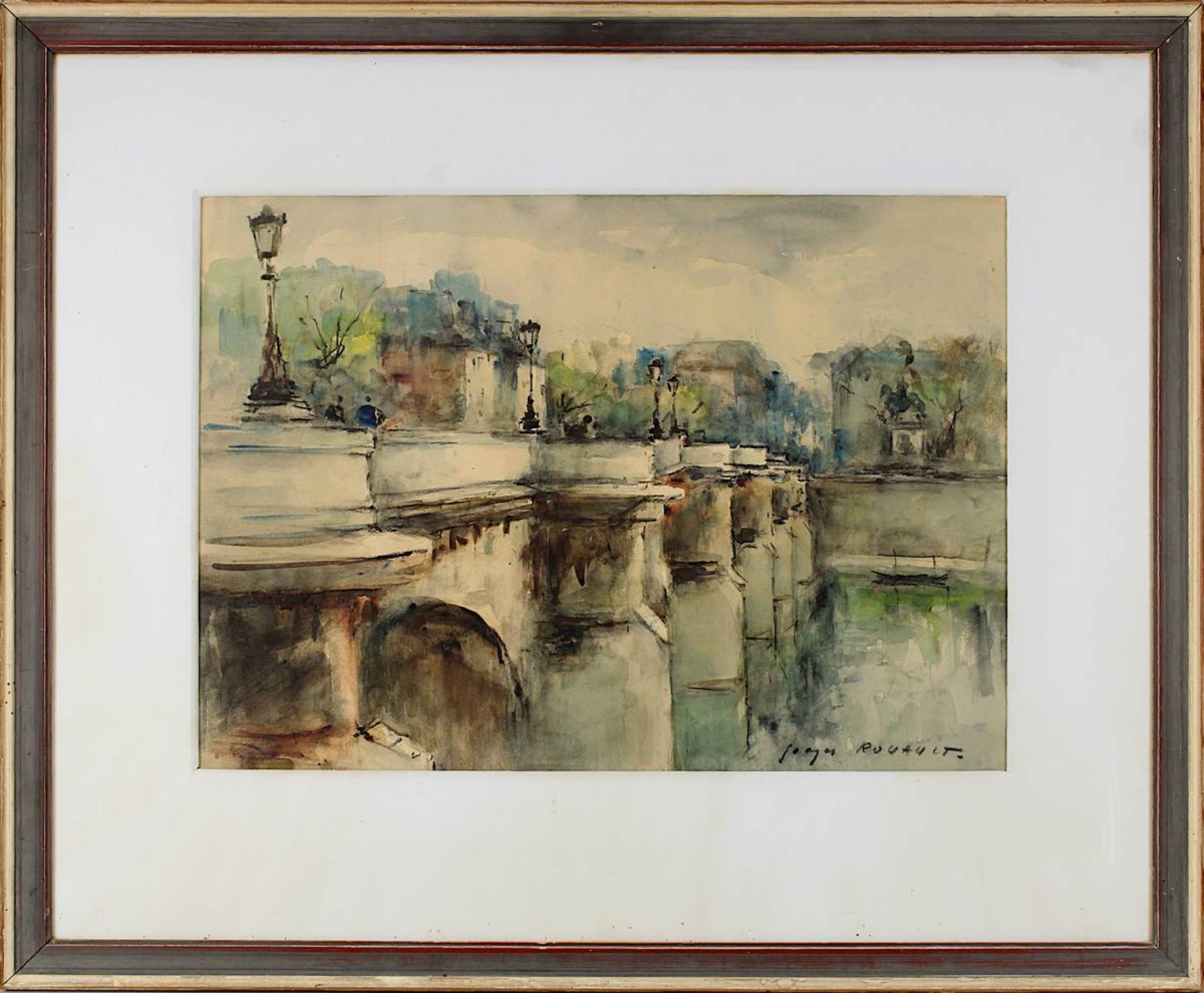 Rouault, Georges (Paris 1871 - 1958 ebenda) Pont Neuf, Paris, Frühwerk, Aquarell der Pont Neuf mit