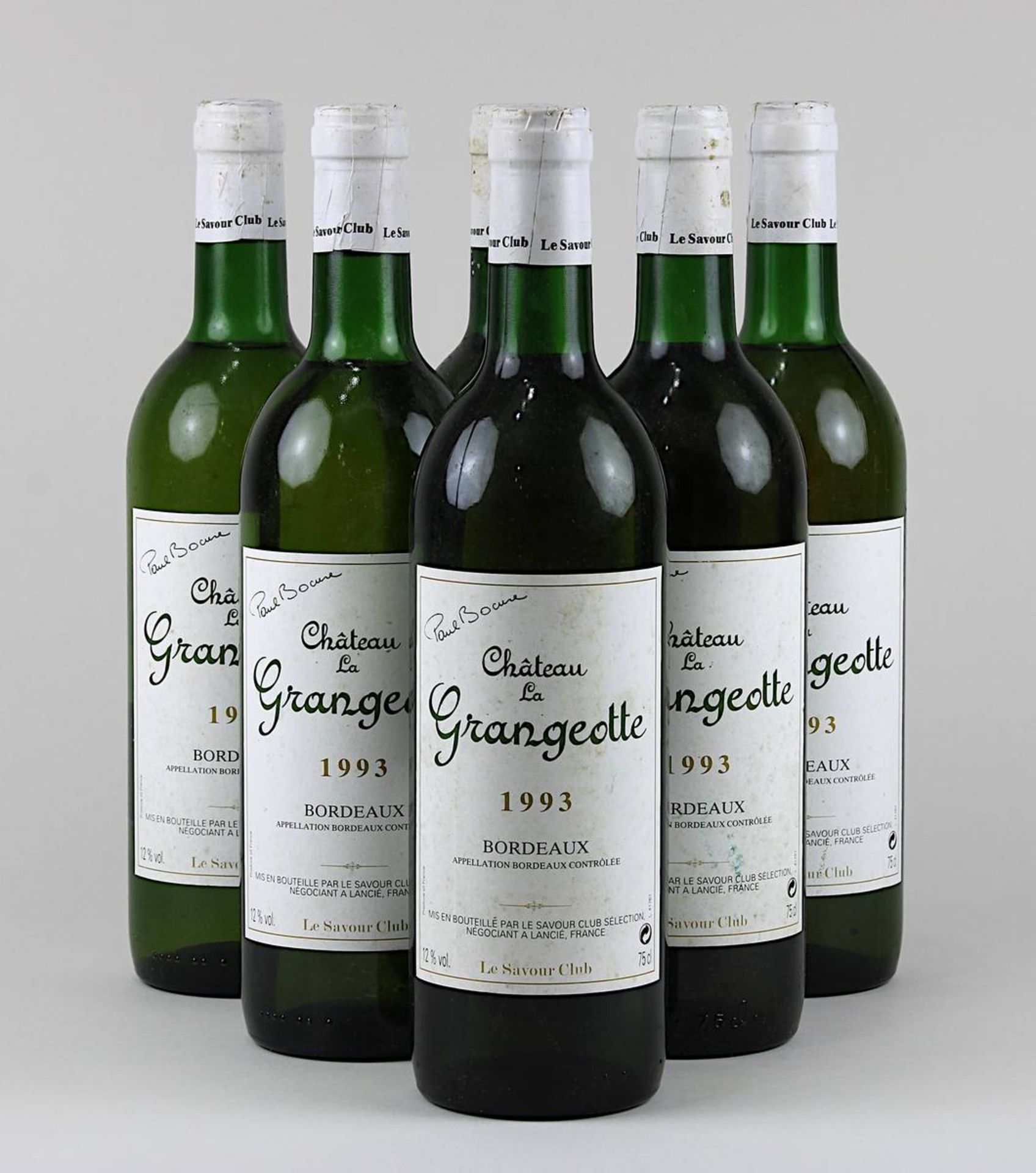Sechs Flaschen 1993er Château La Grangeotte, Paul Bocuse, Collonges-au-Mont-d'Or, Le Savour Club,