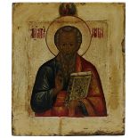 Ikone, Heiliger Matthäus, Apostel u. Evangelist, Russland wohl Palech, 2. H. 18. Jh., Tempera auf