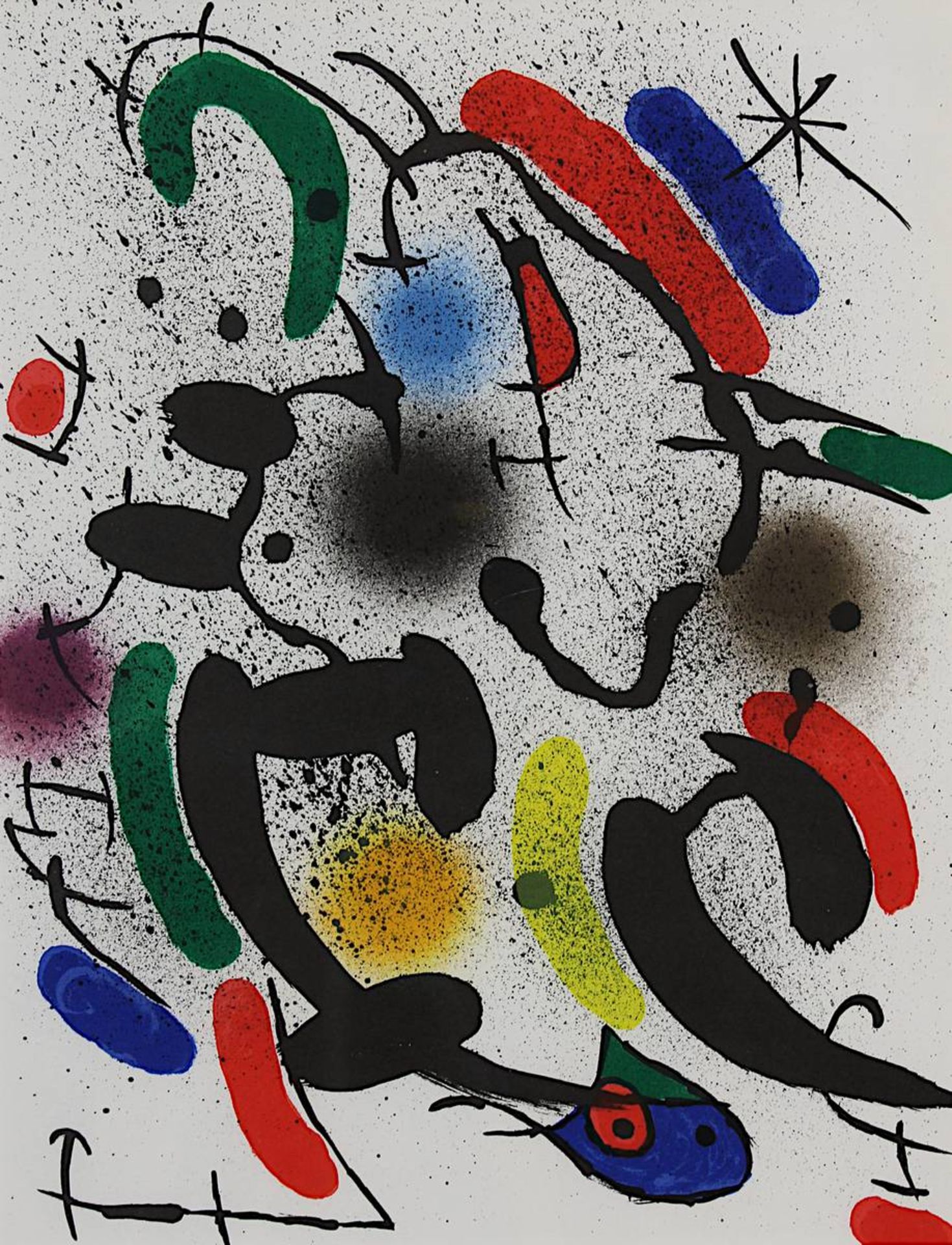 Miro, Joan (Barcelona 1893 - 1983 Palma), Ohne Titel, abstrakte Komposition mit Bogen, - Image 2 of 2
