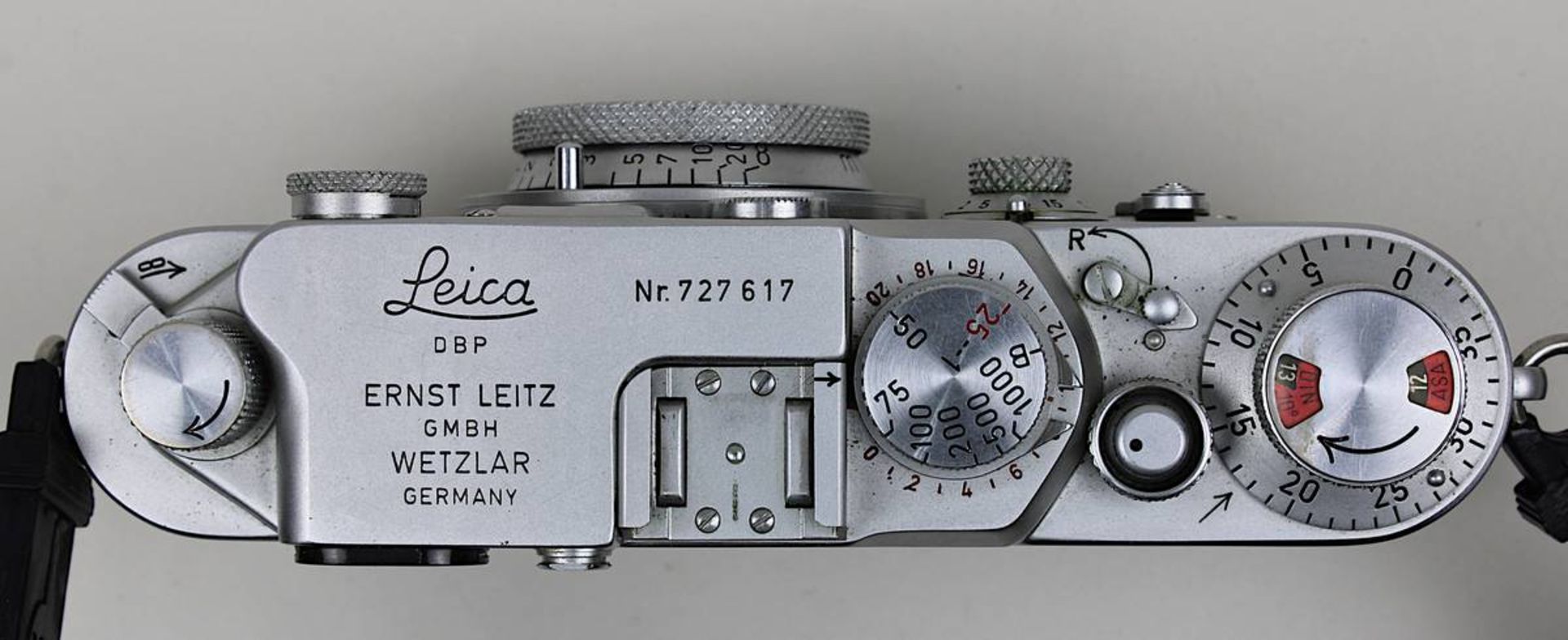 Leica III F, Messsucherkamera, Ernst Leitz Wetzlar, um 1950/60er Jahre, Nr. 727617, Kleinbildfilm, - Bild 2 aus 2