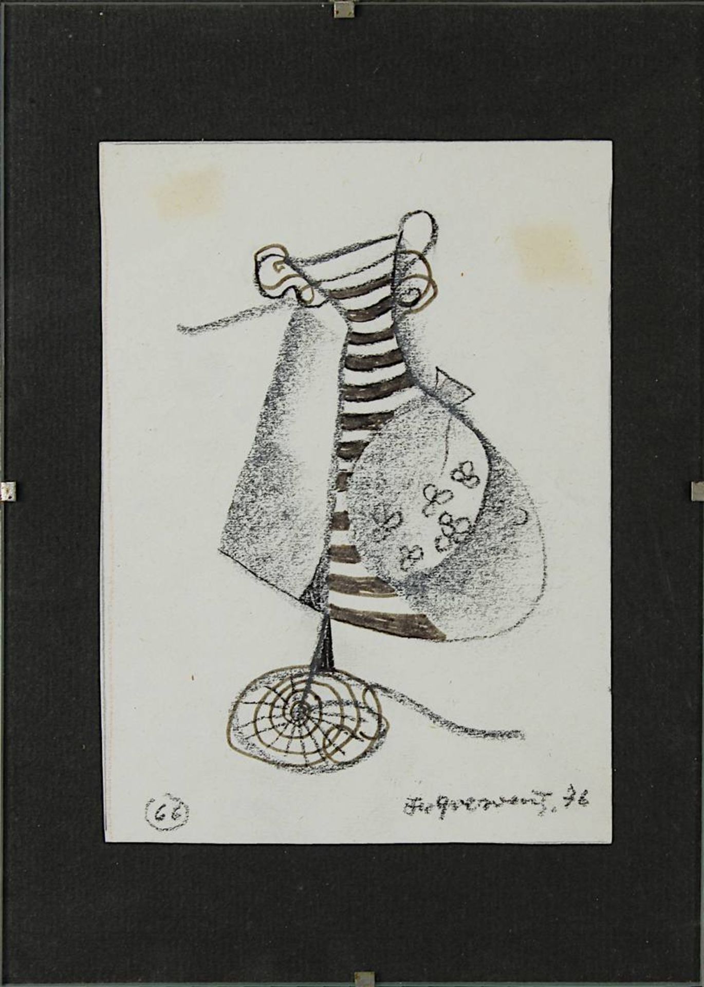 Grewenig Leo (Heusweiler 1898 - 1991 Bensheim), 2 kleine Zeichnungen, jeweils ohne Titel, - Bild 3 aus 5