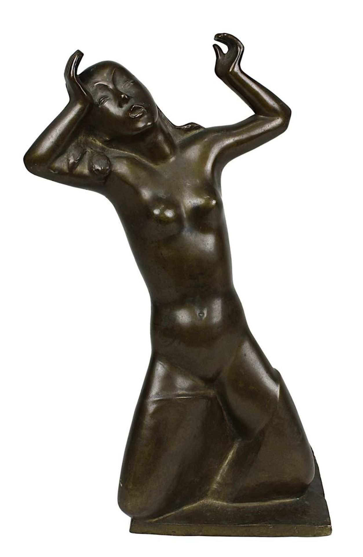 Maurice Sterne (Liepaja, Lettland 1878 - 1957 New York), weiblicher Bronze-Akt, Höhe 32 cm, Breite