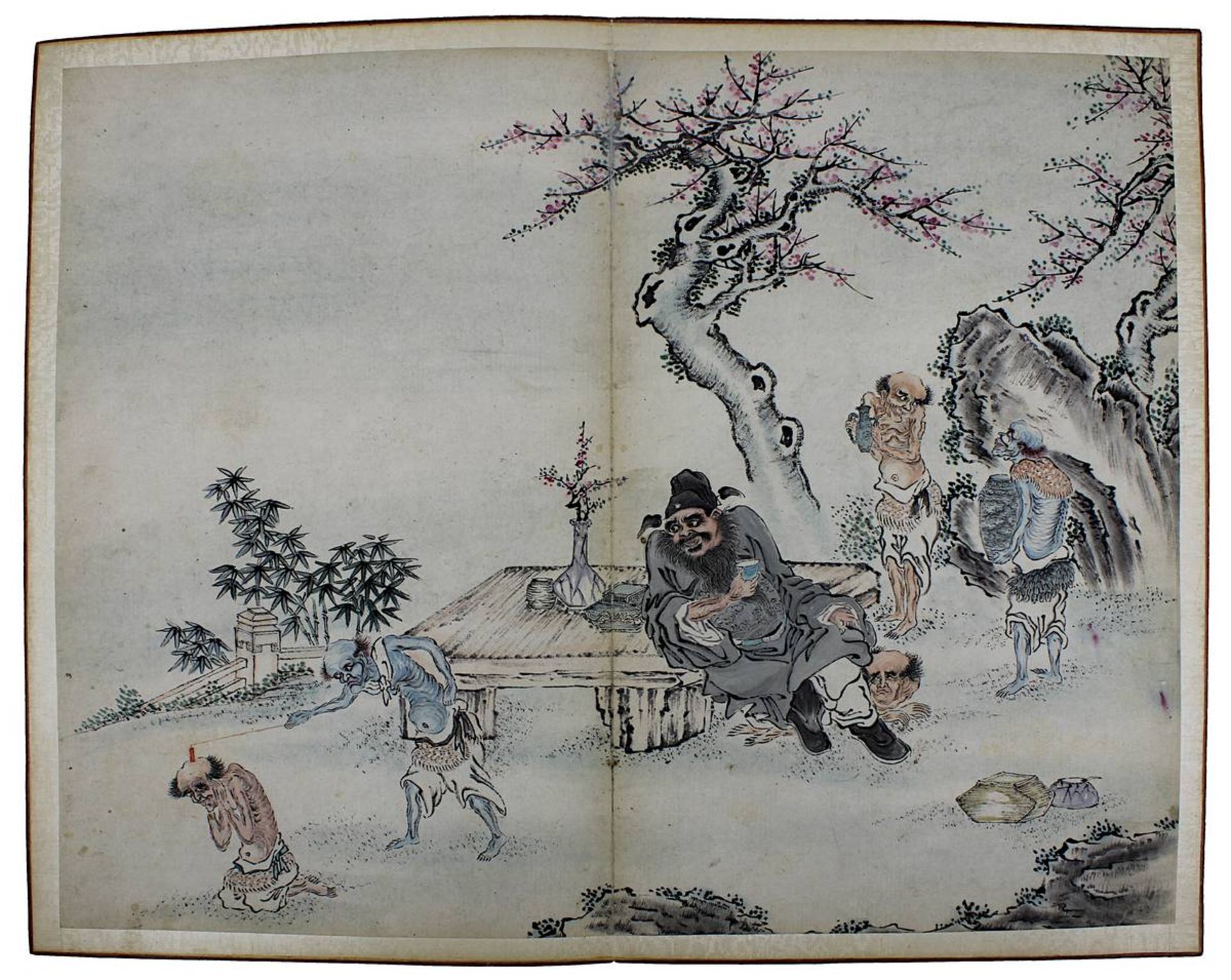 Leporello-Album, China um 1900, mit 18 doppelseitigen Aquarellen, Tusche und leichte Farben auf - Image 6 of 8