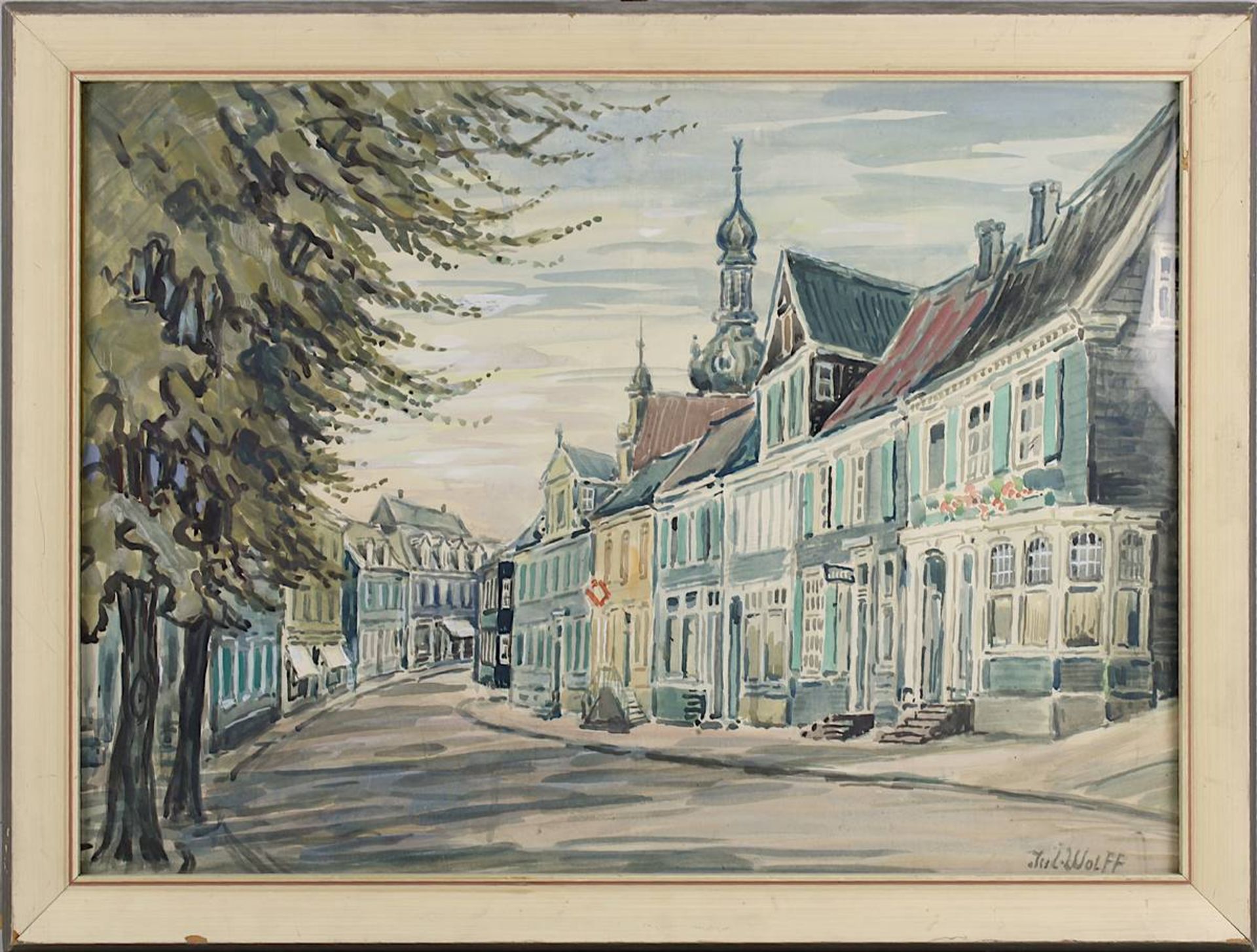 Wolff, Julius (Wuppertal-Barmen 1895 - 1980 Wuppertal), Ansicht des alten Wuppertal, Aquarell, re.