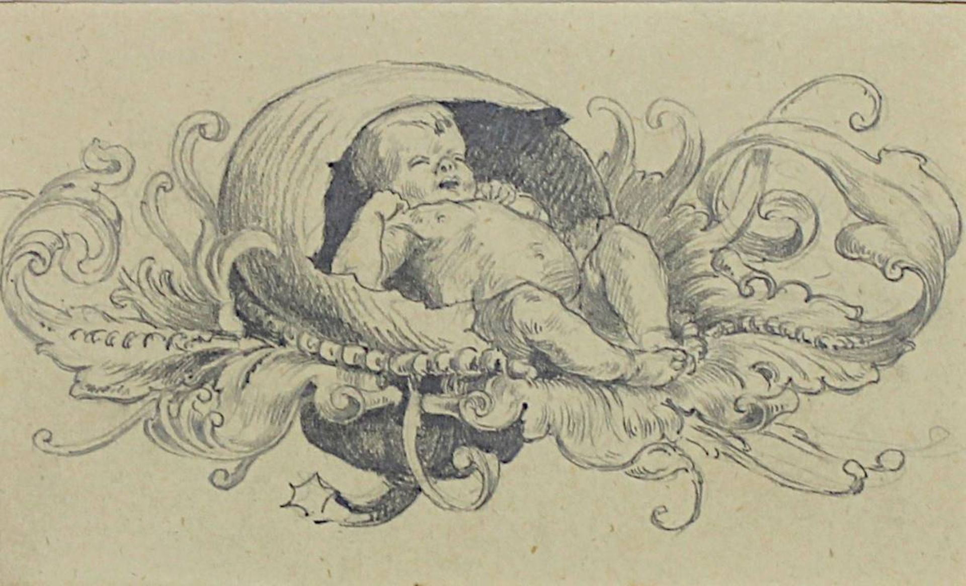 Zwei Zeichnungen 19./20.Jh., in Bleistift: Mutter mit drei Kindern, 29 x 27 cm (Blattgröße), - Bild 5 aus 5