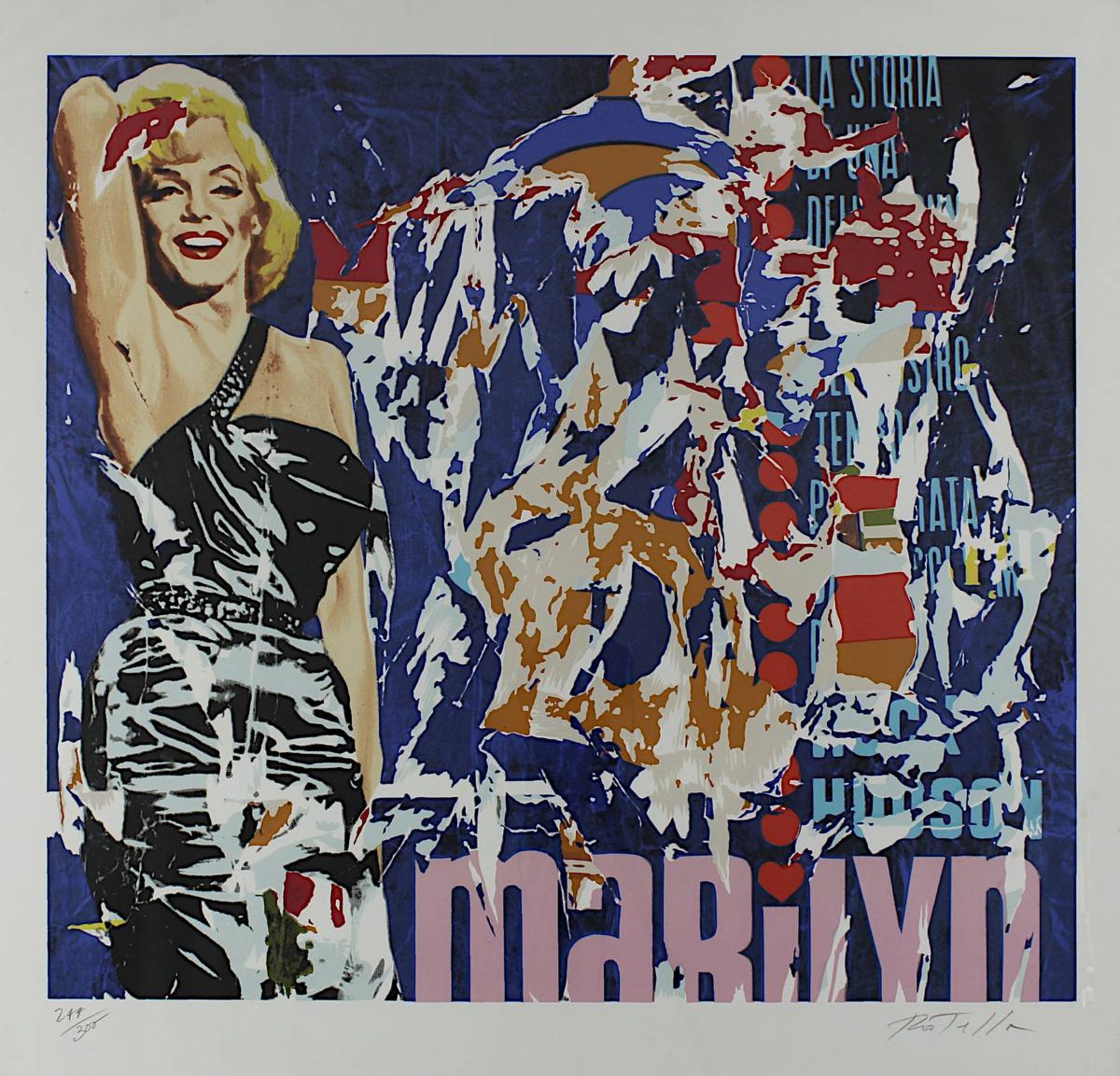 Rotella, Mimmo (Catanzaro 1918 - 2006 Mailand), "Marilyn III", Serigraphie, am unteren Rand signiert - Bild 2 aus 2