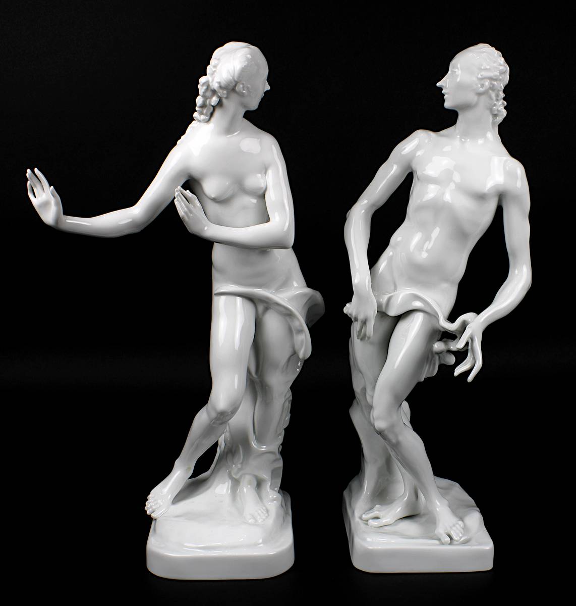 Apollo und Daphne, Porzellanfigurenpaar KPM Berlin, 2. H. 20. Jh., Entwurf: Paul Scheurich (1883 -