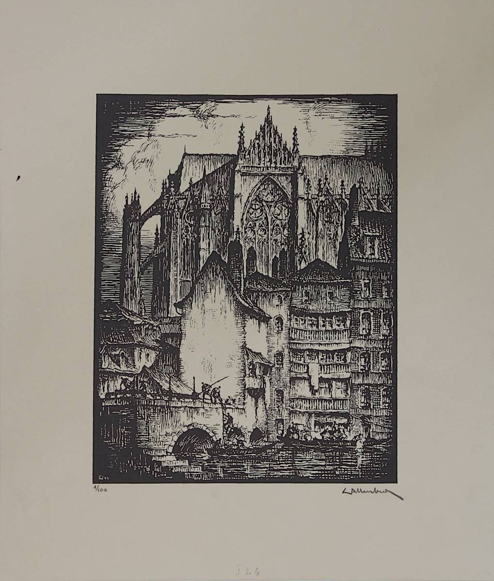 Wallenborn, Francois (Novéant/Metz 1899 - 1971 Saarbrücken), sieben Graphiken, meist Radierungen, - Bild 6 aus 8