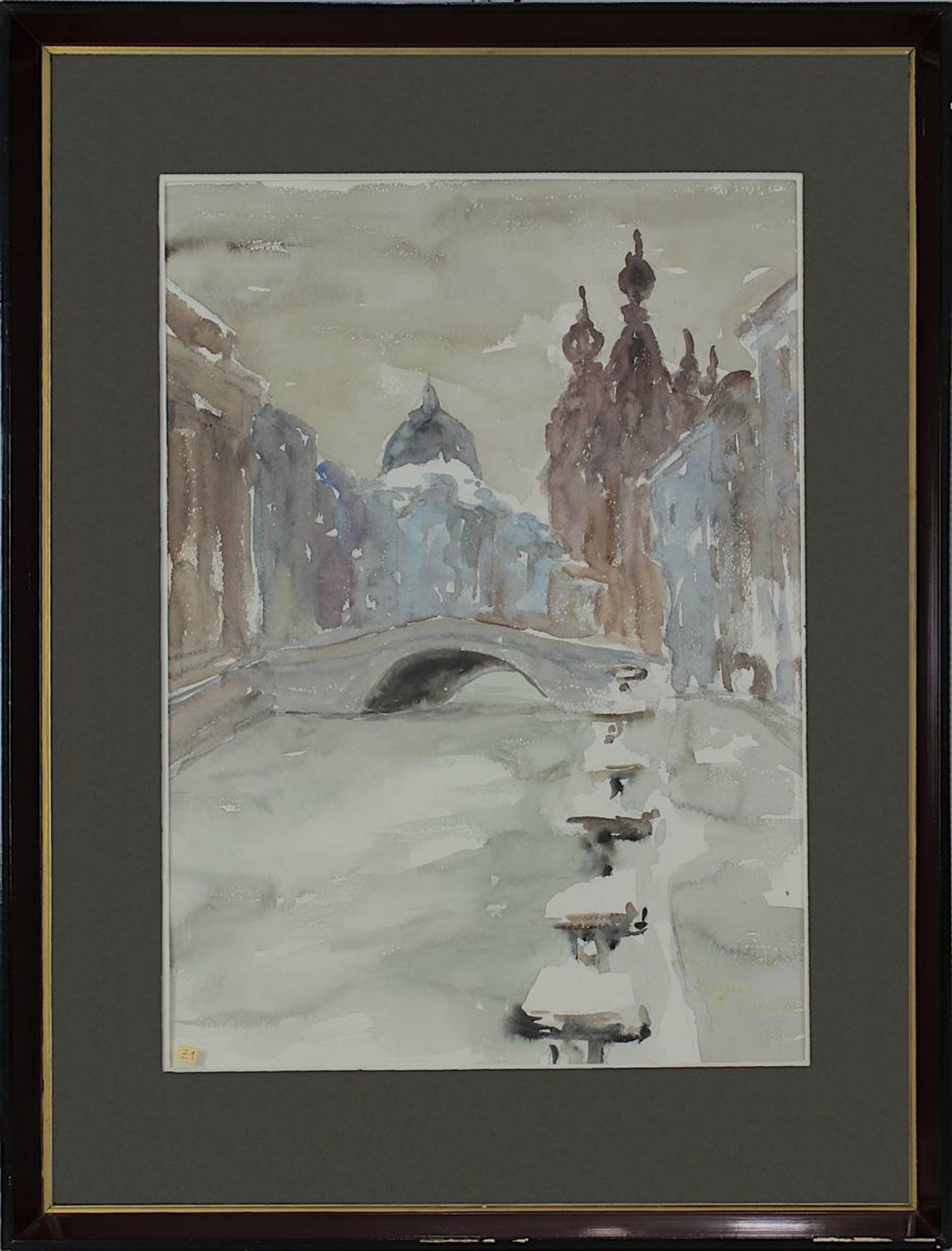 Zyzyk, Alexander "Leningrad Kanal Gribojedow", winterliche Ansicht von St. Petersburg, Aquarell,