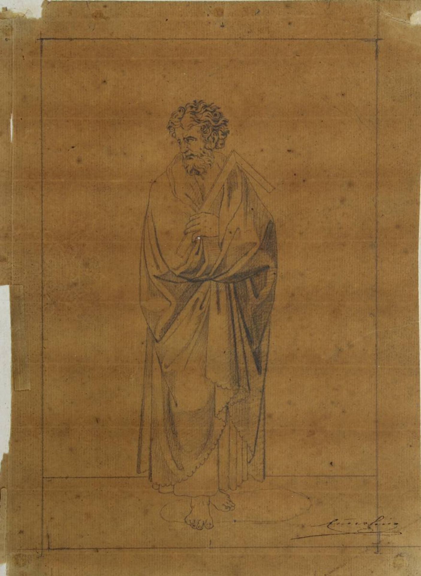 Emmerling, deutscher Zeichner 19. Jh., 10 Bleistiftzeichnungen zu Christus und den Aposteln, um - Bild 7 aus 12