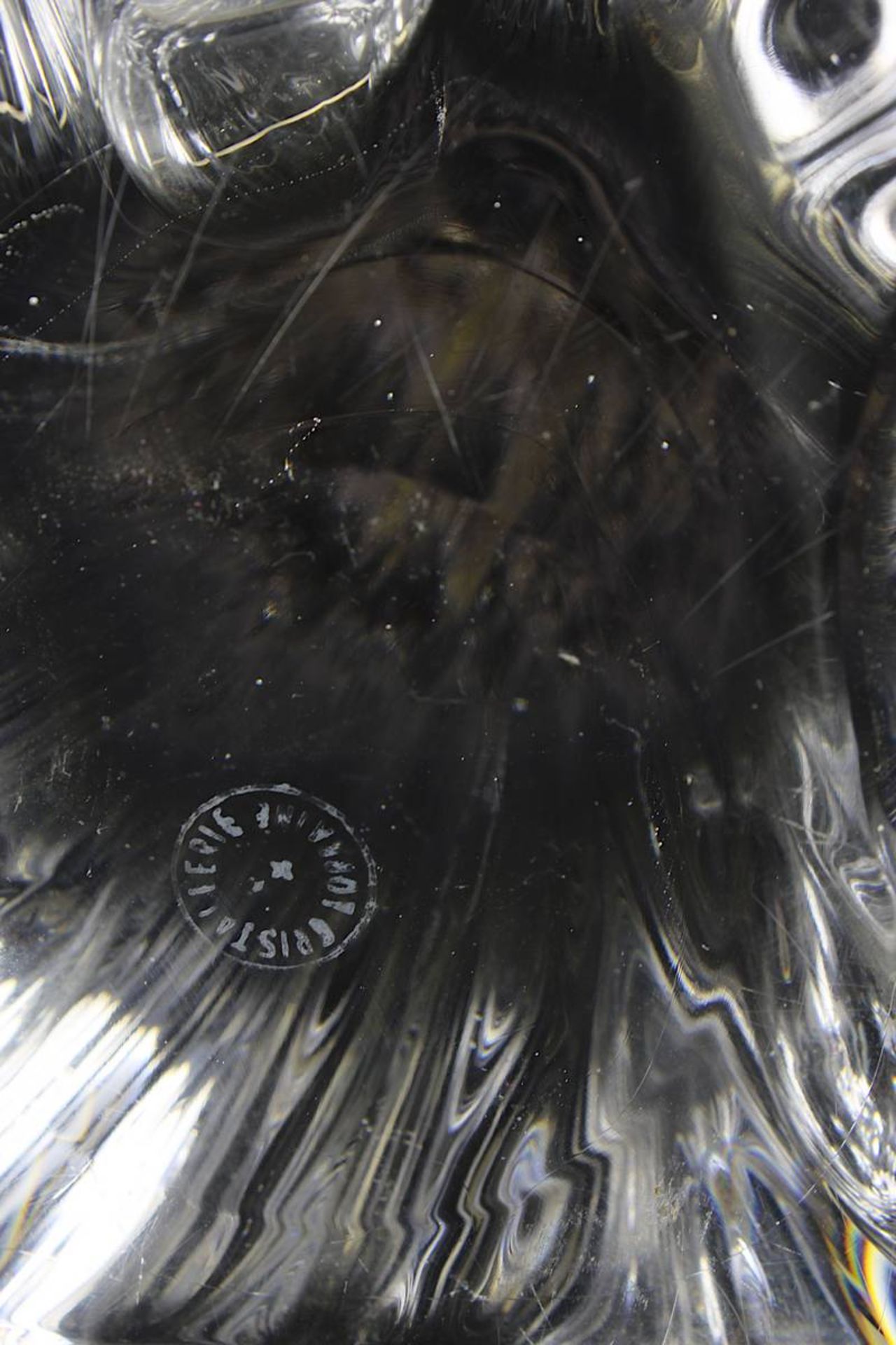 Tischlampenfuß, Cristallerie Lorraine, Frankreich Mitte 20. Jh., klares Kristallglas mit leicht - Image 2 of 2