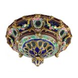 Sarreguemines Keramik-Blumenampel, Utz Schneider & Cie um 1890, Keramik heller Scherben,