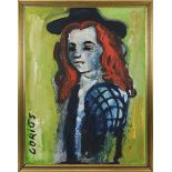 Gorius, Wolfgang (Hagen 1932 - 2003 Saarbrücken), Junge Frau mit rotem Haar, als Schulterstück, Öl