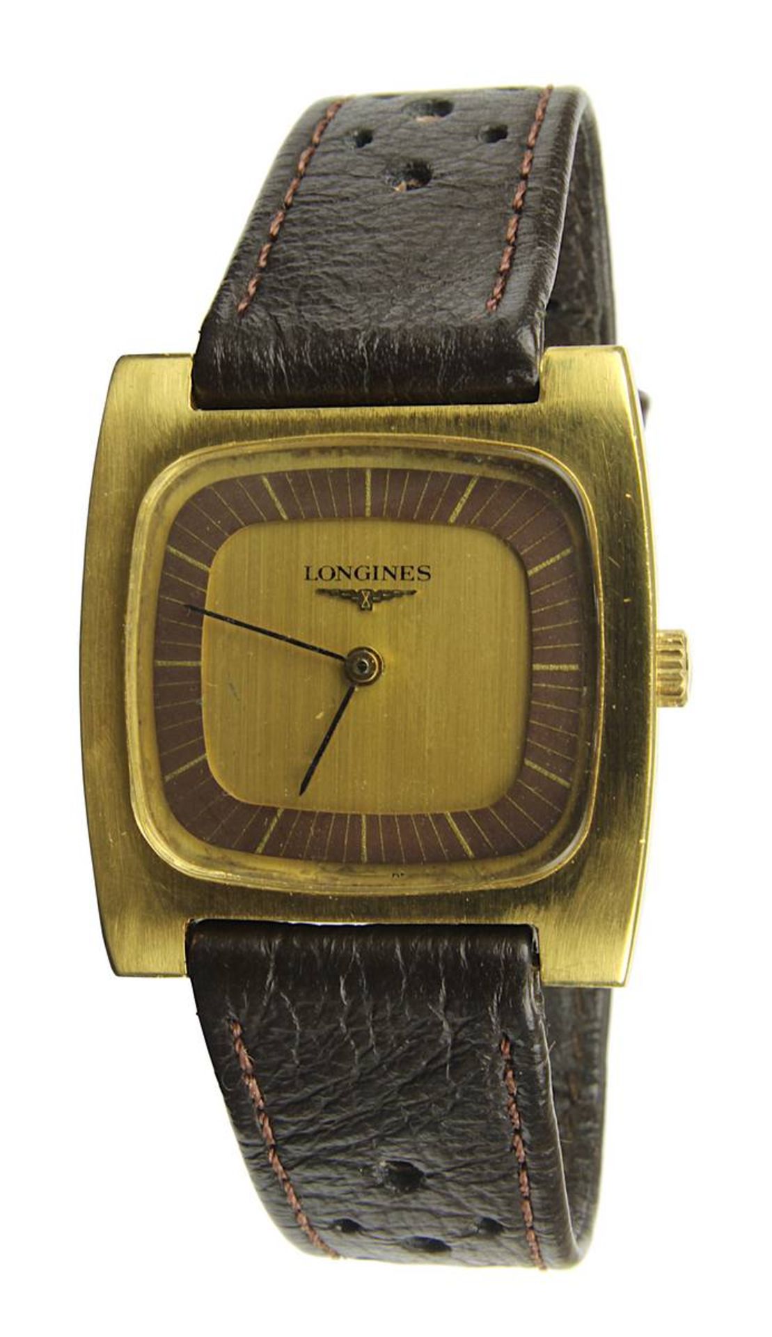 Longines Gelbgold-Herrenarmbanduhr, Schweiz 1970, Teil der Kollektion Flagship, quadratisches