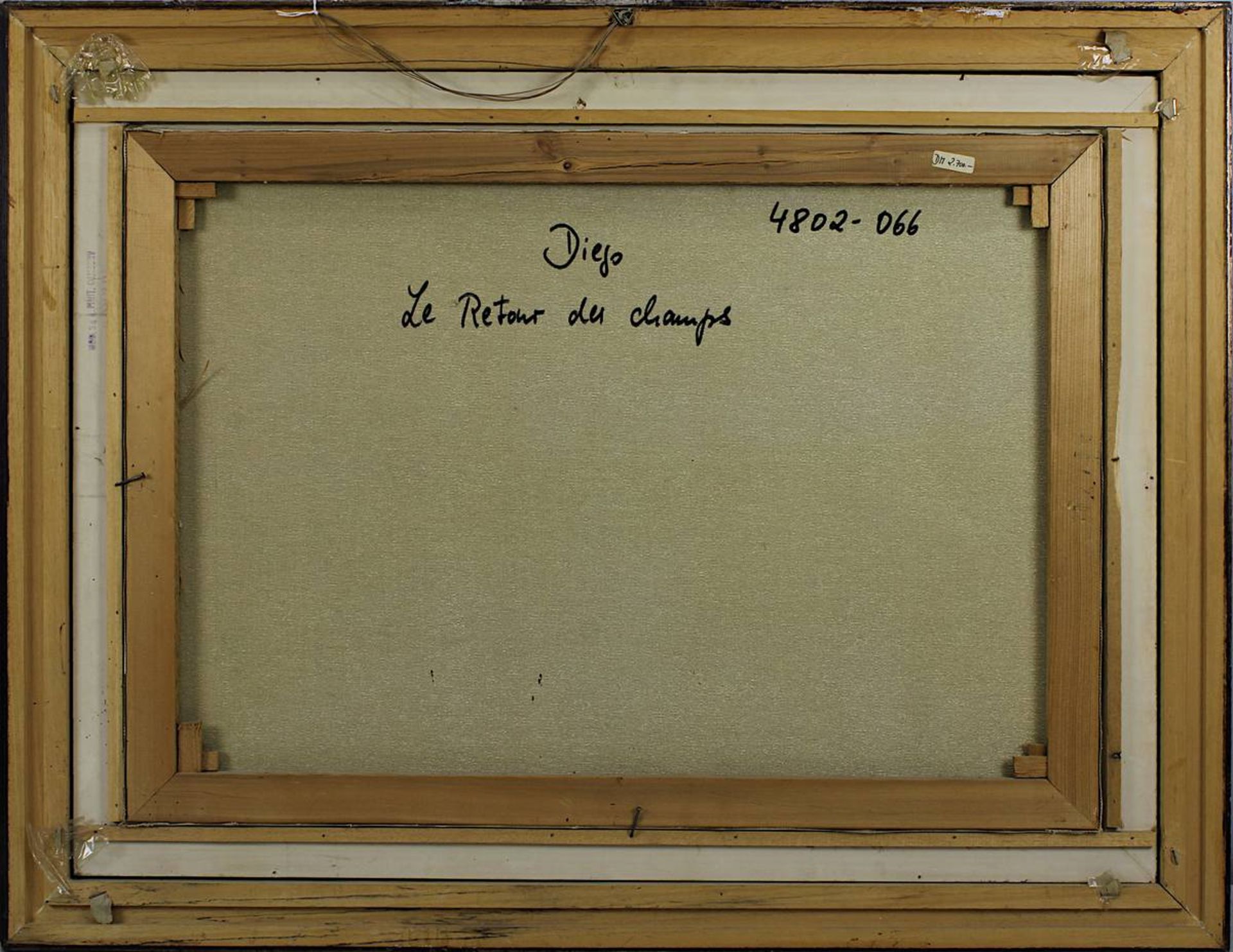Diego, Genre- und Landschaftsmaler, "Le Retour des Champs", Öl auf Leinwand, 2 Hälfte 20 Jh., - Bild 3 aus 3