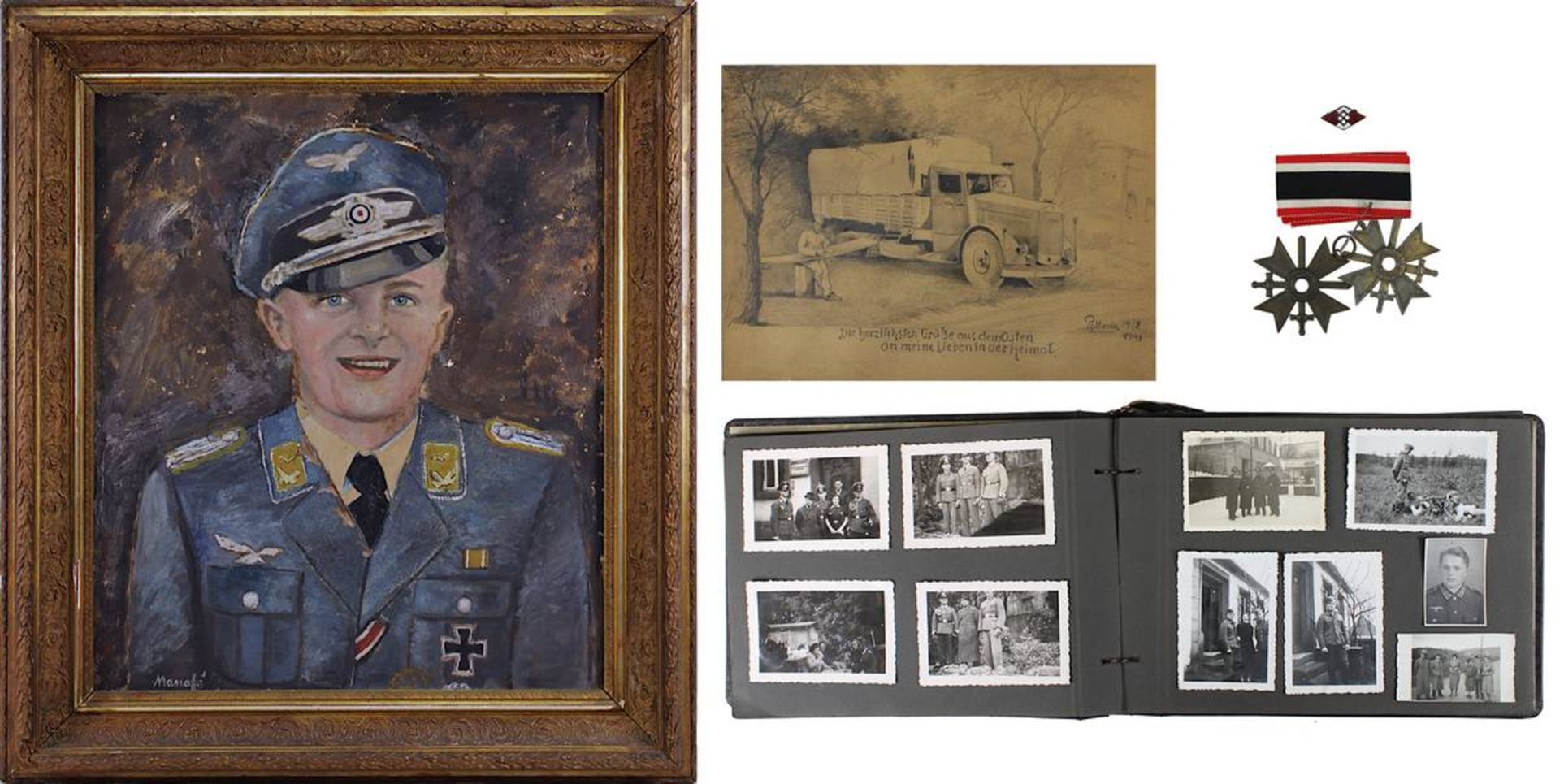 Konvolut aus dem Nachlass eines Leutnants der Luftwaffe, Deutsches Reich 1933 - 1994: Porträt in