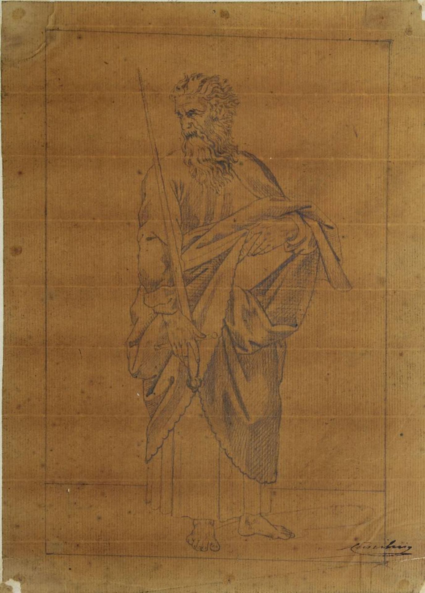 Emmerling, deutscher Zeichner 19. Jh., 10 Bleistiftzeichnungen zu Christus und den Aposteln, um - Bild 10 aus 12