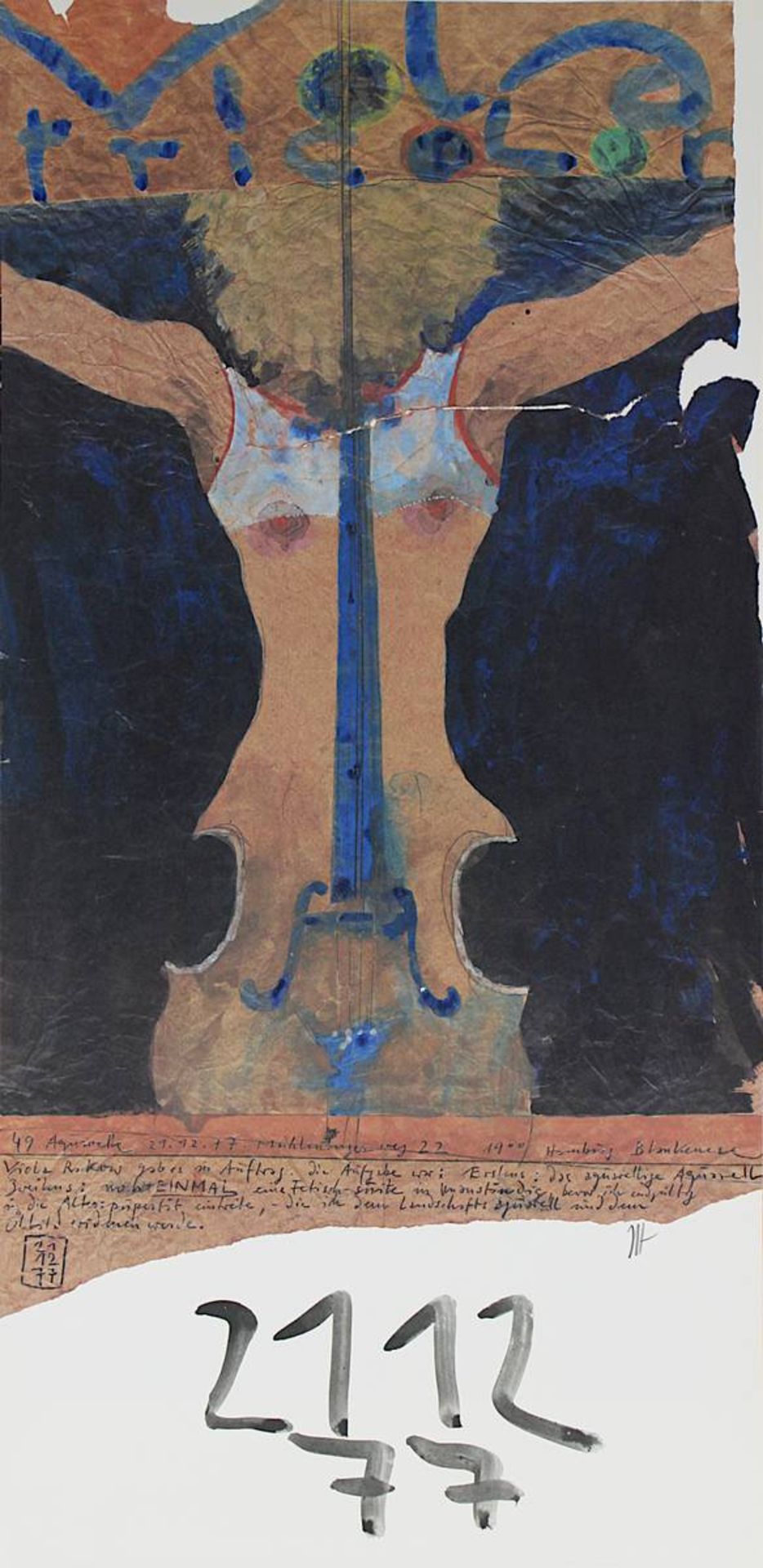 Janssen, Horst (Wandsbeck 1929 - 1995 Hamburg), Viola Tricolor, Plakat im Farboffsetdruck, rechts