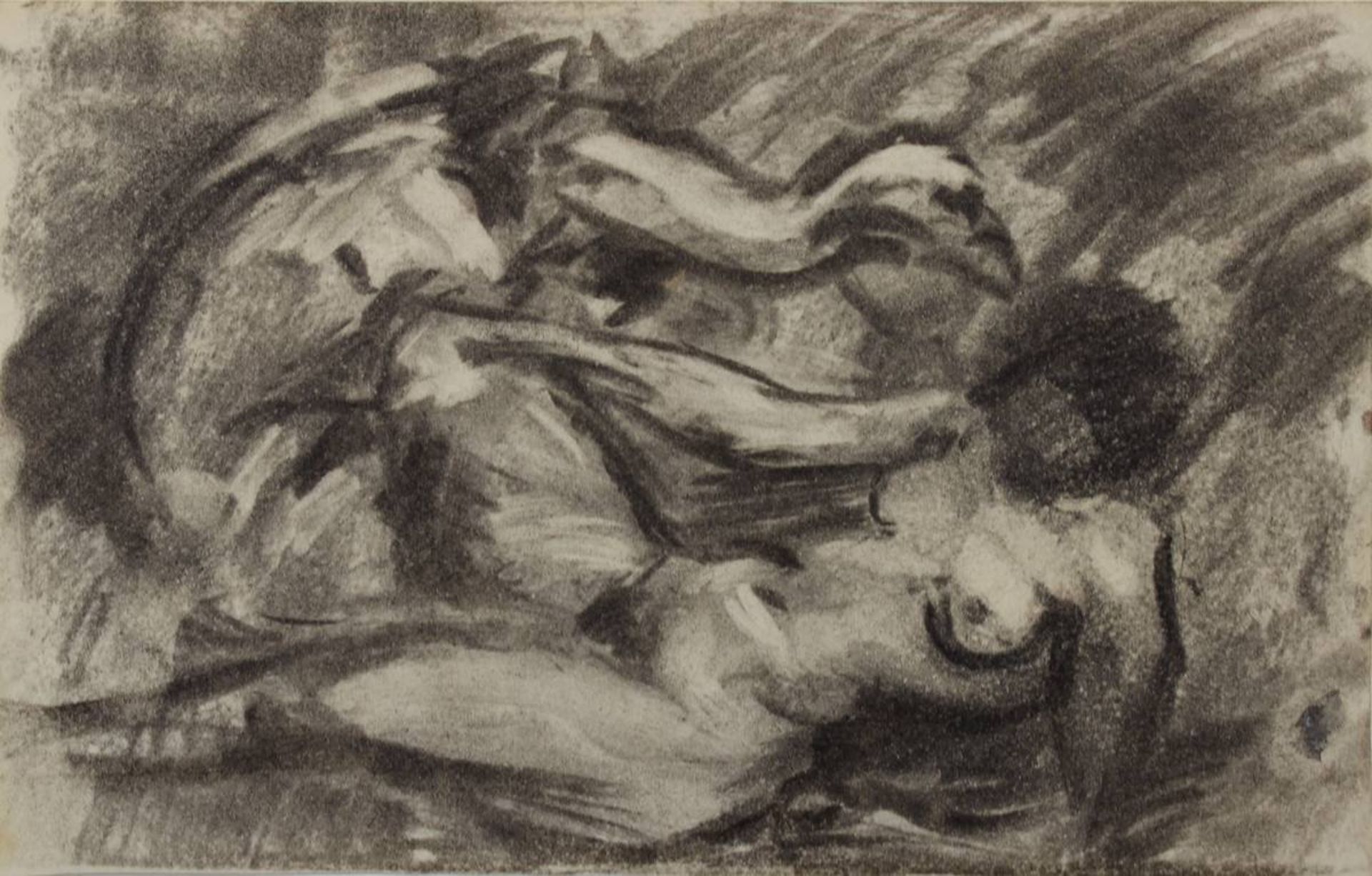 Gallhof, Wilhelm (Iserlohn 1878 - 1918) attr., zwei Zeichnungen, Studien: "Leda und der Schwan", - Bild 2 aus 3
