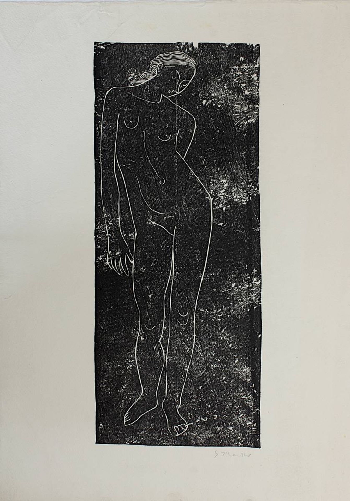 Marcks, Gerhard (Berlin 1889 - 1981 Burgbrohl), "Jungfrau", Holzschnitt um 1947/48, unt. der