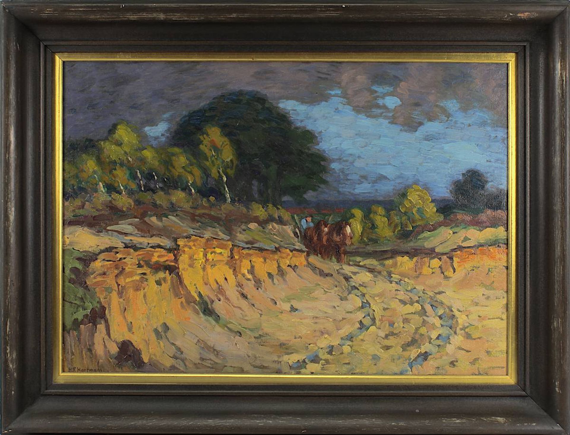 Hartmann, Hugo Friedrich (Rosenberg/Westpr. 1870 - 1960 Bardowick), Landschaft mit Pferdefuhrwerk