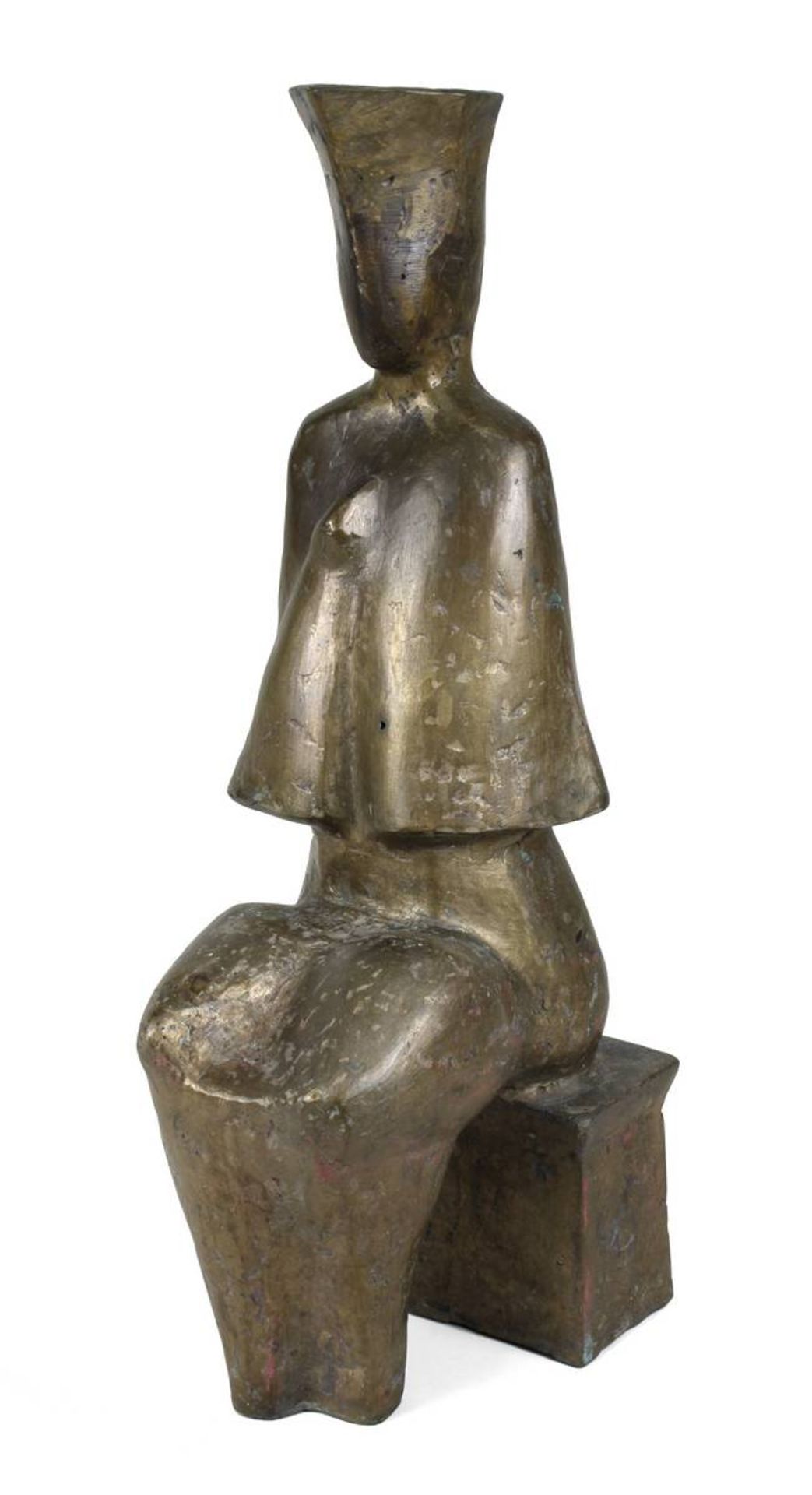 Koch, Erich (Roßbach/Pfalz 1924 - 2014 München), "Der Kardinal", Bronze mit goldener Patina, auf
