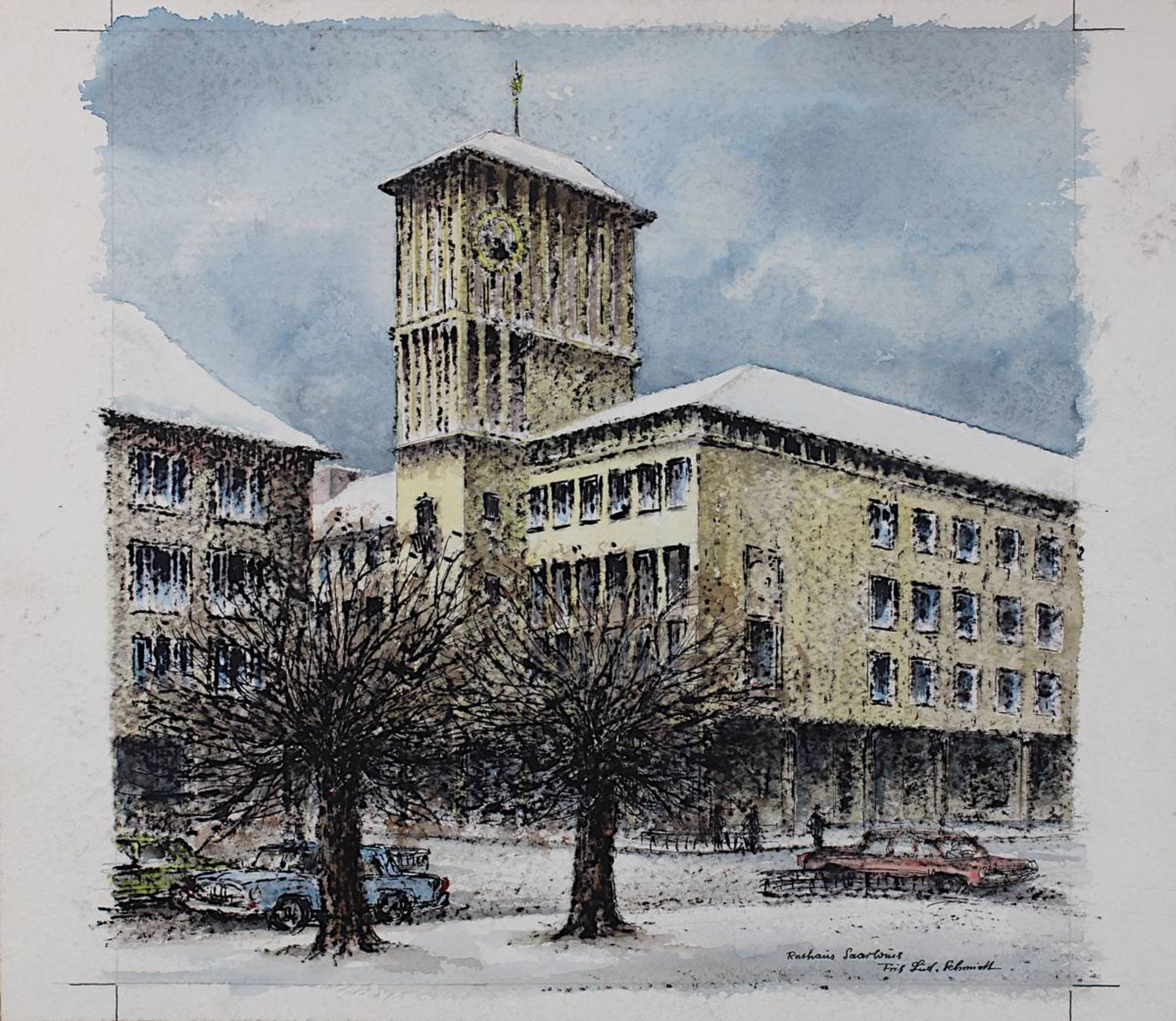 Schmitt, Fritz Ludwig (Saarbrücken 1922 - 2008 Saarbrücken), Drei saarländische Motive, Aquarelle - Bild 2 aus 4