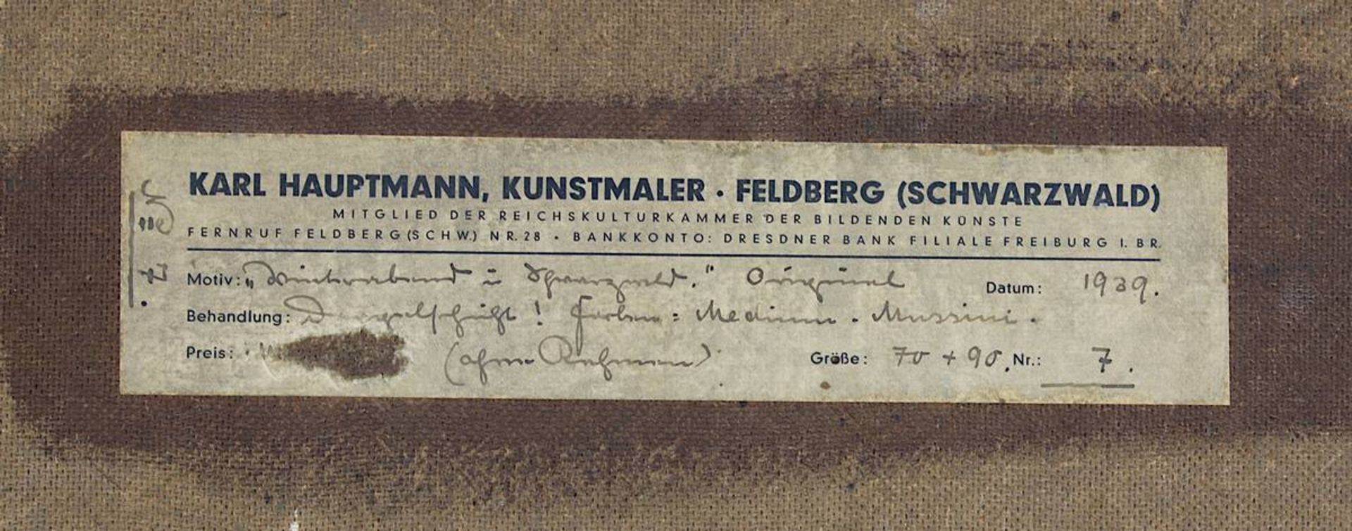Hauptmann, Karl (Freiburg im Breisgau 1880 - 1947 Herzogenhorn/Geschwend), "Verschneites - Bild 12 aus 12
