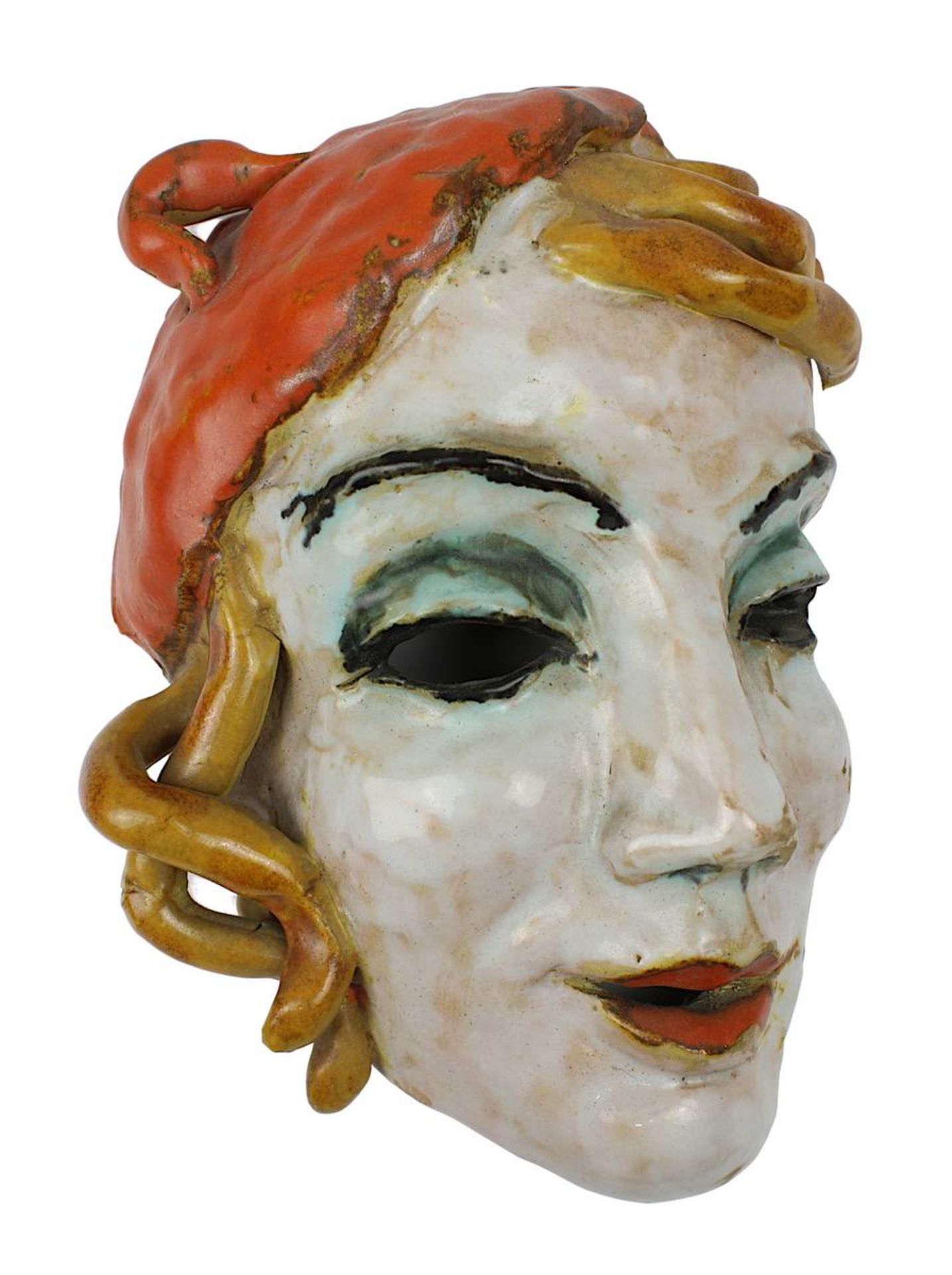 Wieselthier, Vally (Wien 1895 - 1945 New York) (attr.) Wandmaske um 1928, Keramik, heller