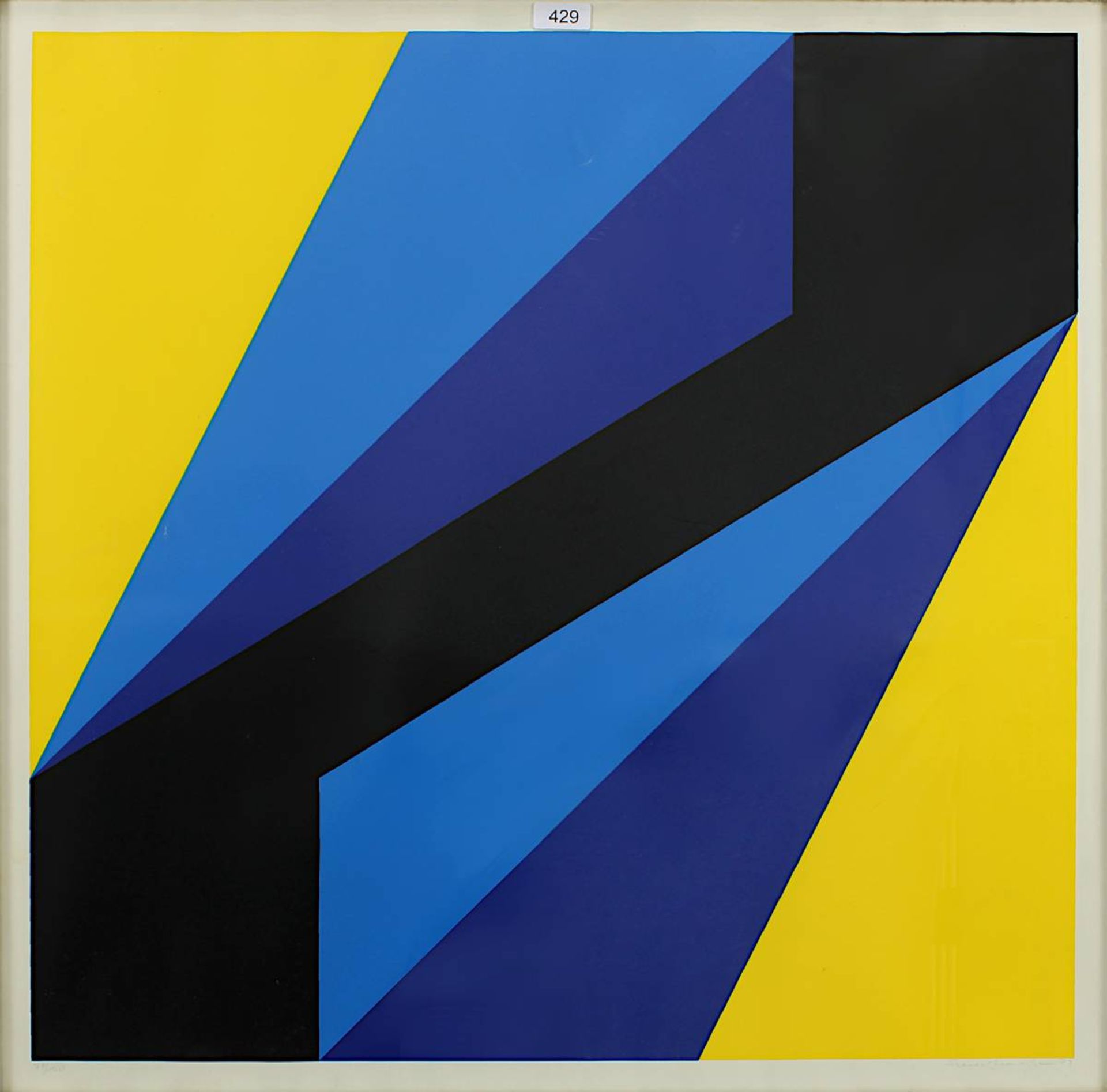Sundhaußen, Helmut (Düsseldorf 1935 - 2018 Düsseldorf), Geometrische Komposition, Farbsiebdruck, - Bild 2 aus 2