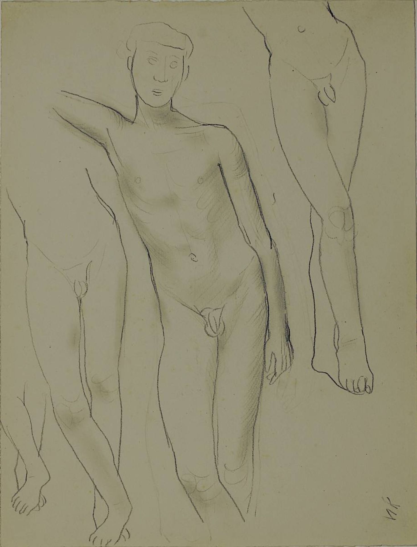 Marcks, Gerhard (Berlin 1889 - 1981 Burgbrohl), zwei Bleistiftzeichnungen bzw. Studien von jungen - Bild 3 aus 4