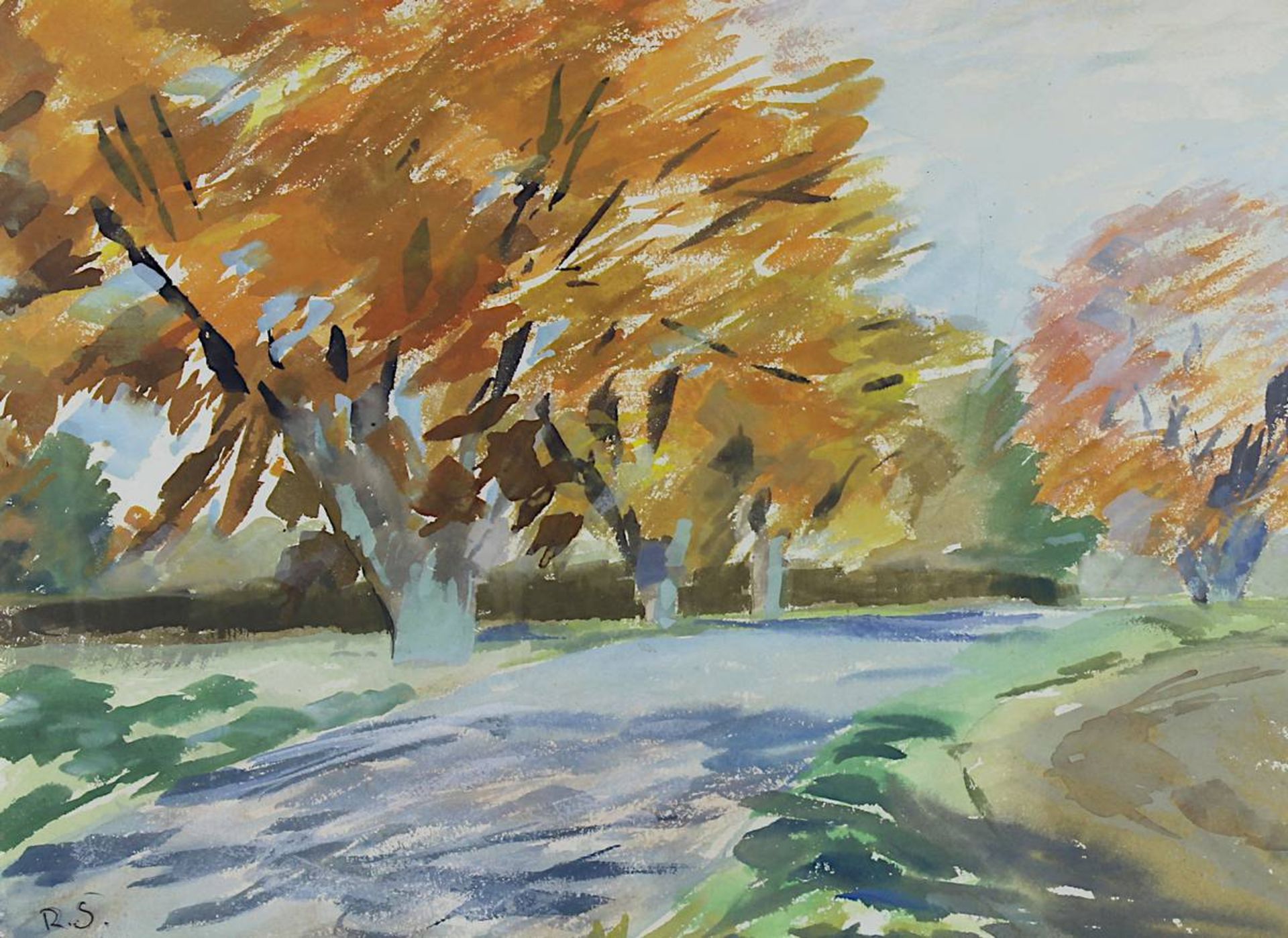 Schöller, Rudolf (1905 - 1986), Parklandschaft, Aquarell, um 1962, links unt. monogr., 34 x 46,5 - Bild 2 aus 2