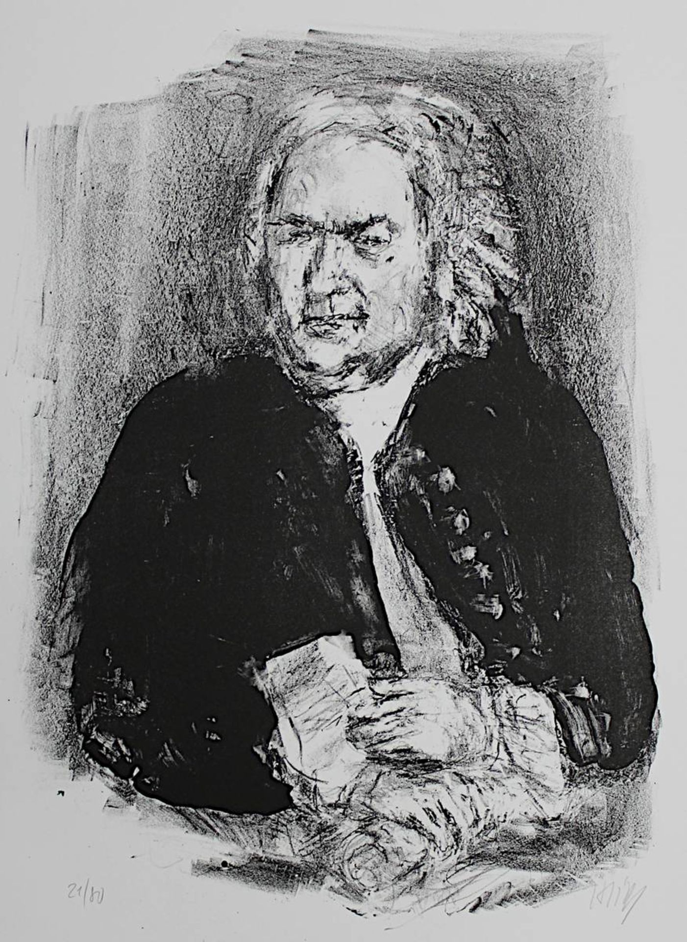 Heisig, Bernard (Breslau 1925 - 2011 Strodehne), Johann Sebastian Bach, Lithographie, signiert und - Bild 2 aus 2