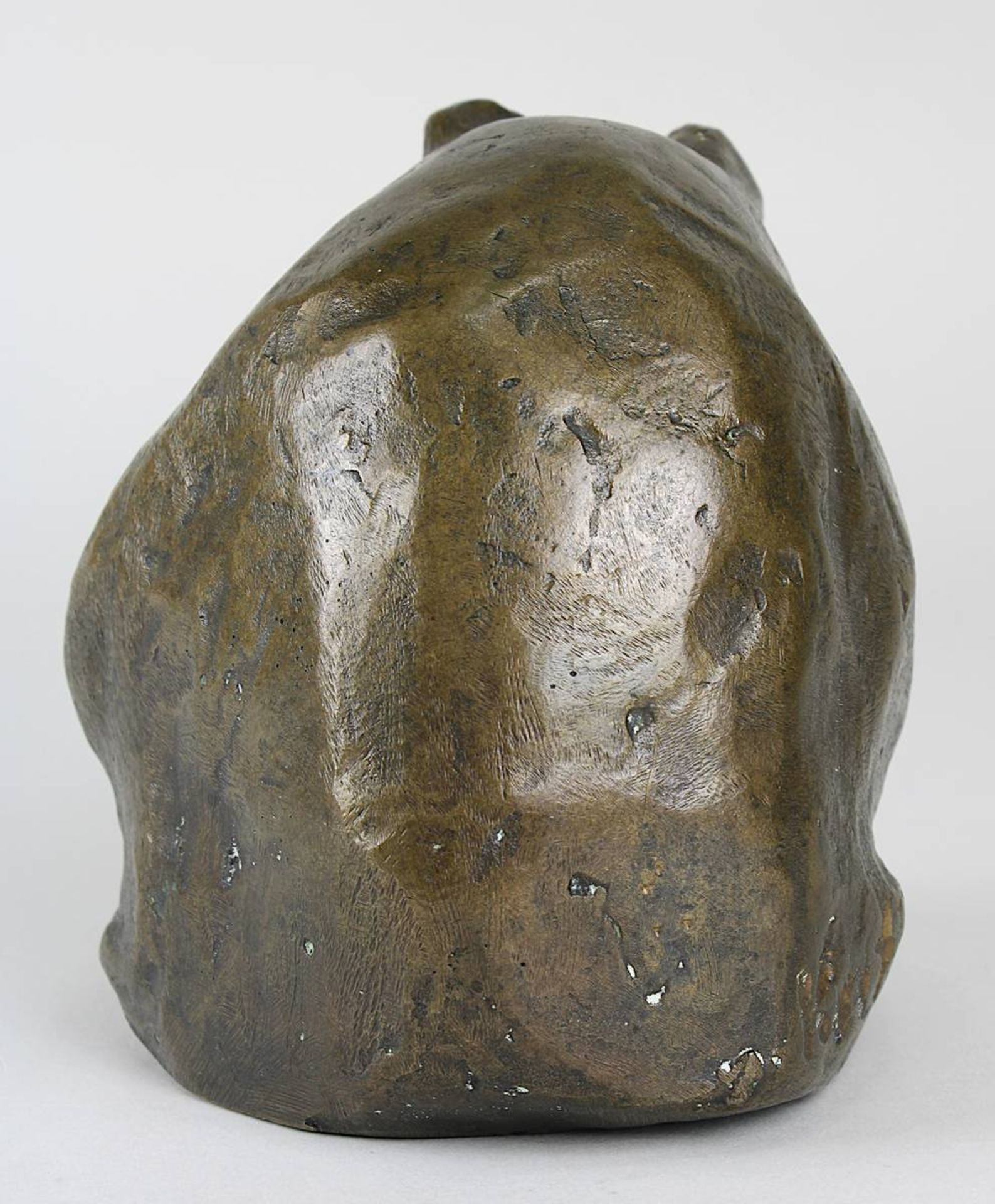 Ungedeuteter Bildhauer, Bronzefigur, Bärenmutter mit Jungen, H: 11 cm, B: 10 cm, T: 12 cm, - Bild 4 aus 7
