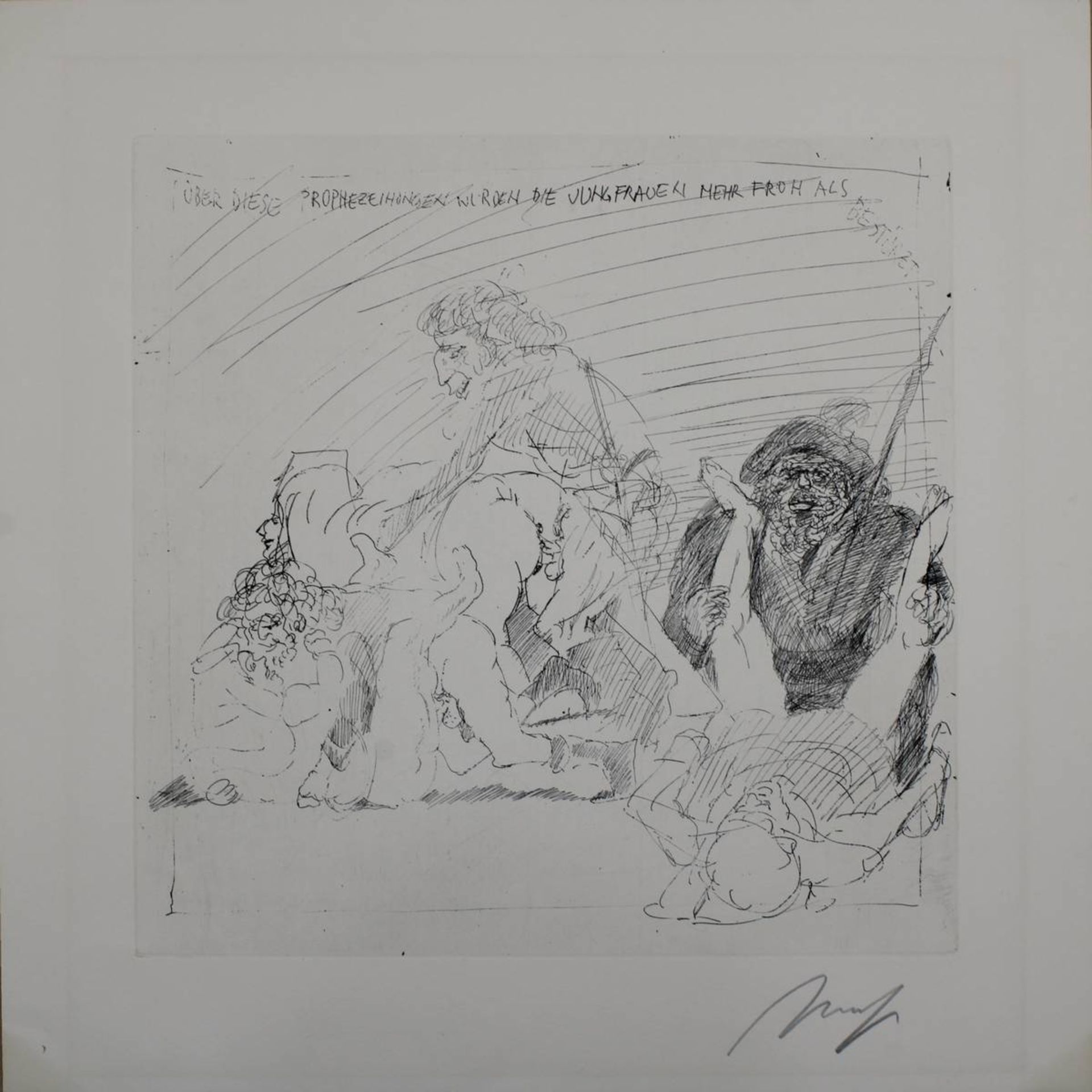 Hrdlicka, Alfred (Wien 1928 - 2009 Wien), zwei Radierungen: "Bildersturm" u. "Prophezeiungen", - Bild 3 aus 3