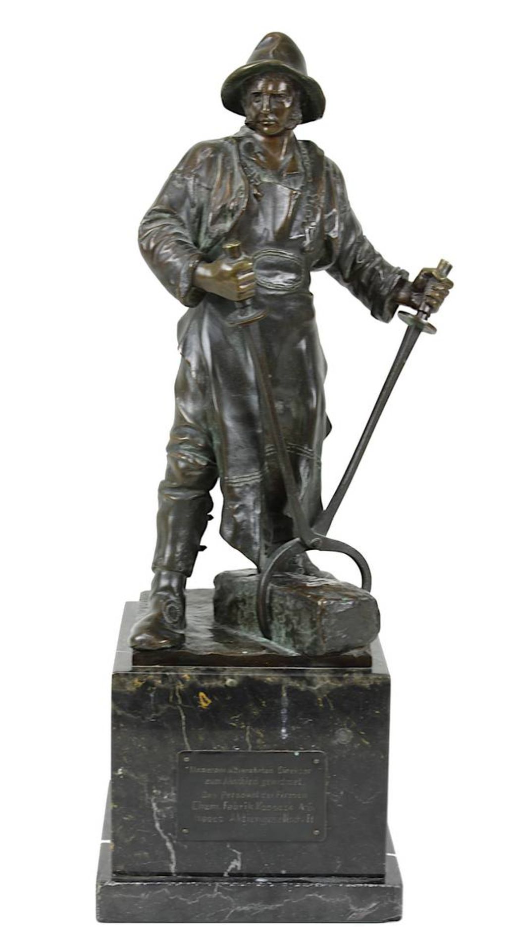 Reusch, Johann Friedrich (Siegen 1843 - 1906 Girgenti), "Siegerländer Hüttenarbeiter", Bronze mit