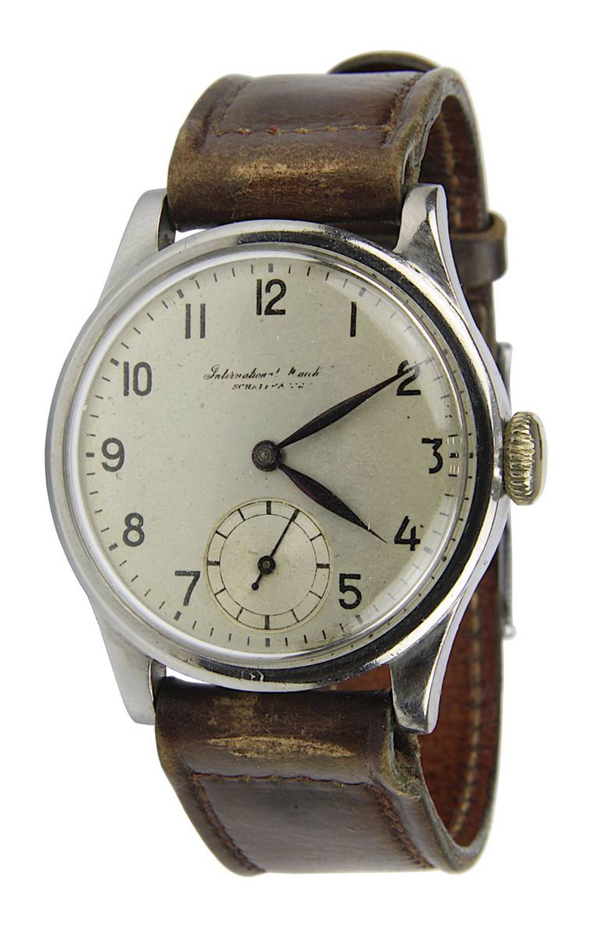IWC Herren-Armbanduhr, Schaffhausen 1950er Jahre, im Werk gestempelt Kaliber 83, auf Platine bez.