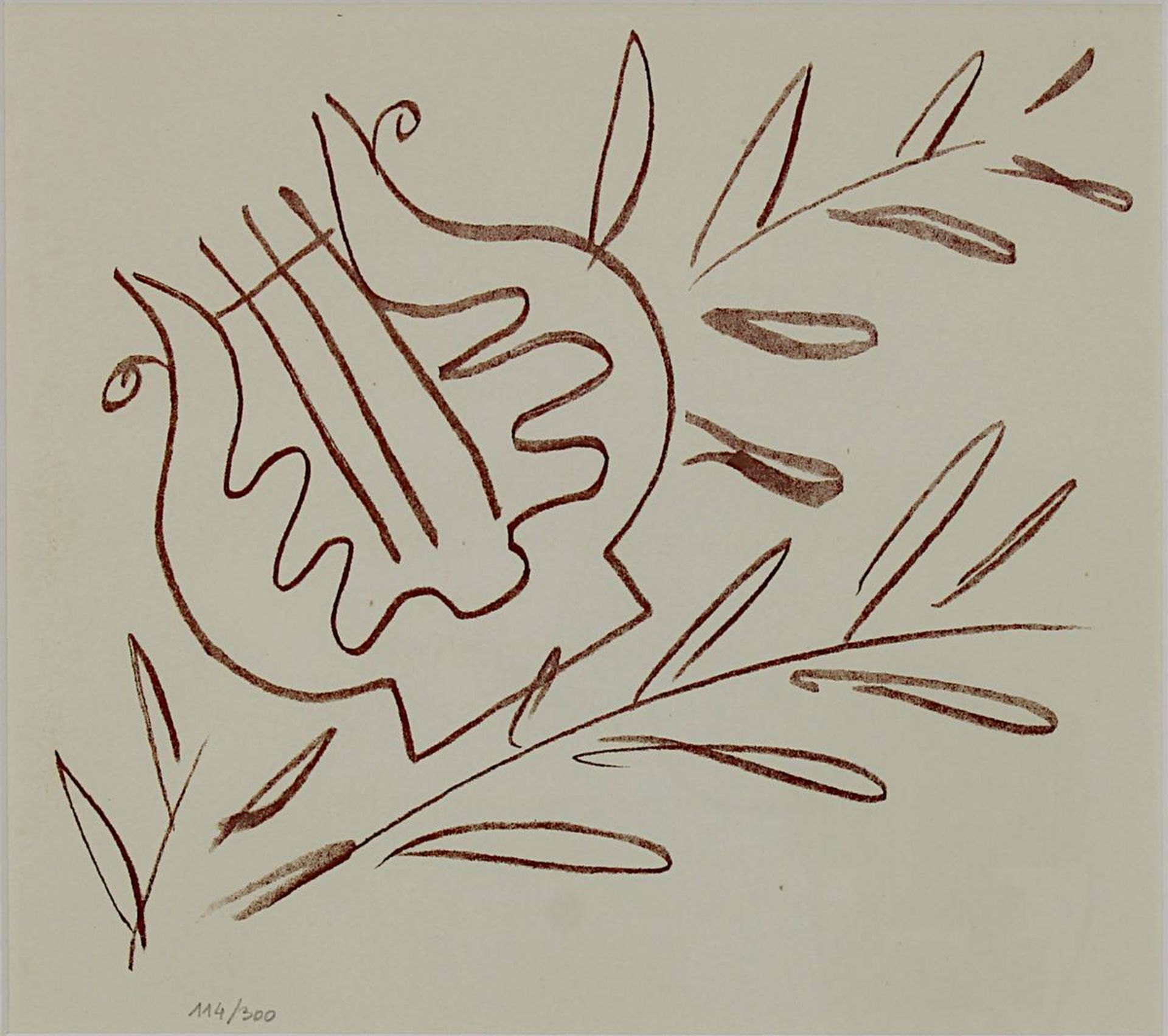 Matisse, Henri (Le Cateau-Cambrésis 1869 - 1954 Cimiez), Sans titre, Leier und Olivenzweige, - Bild 2 aus 2