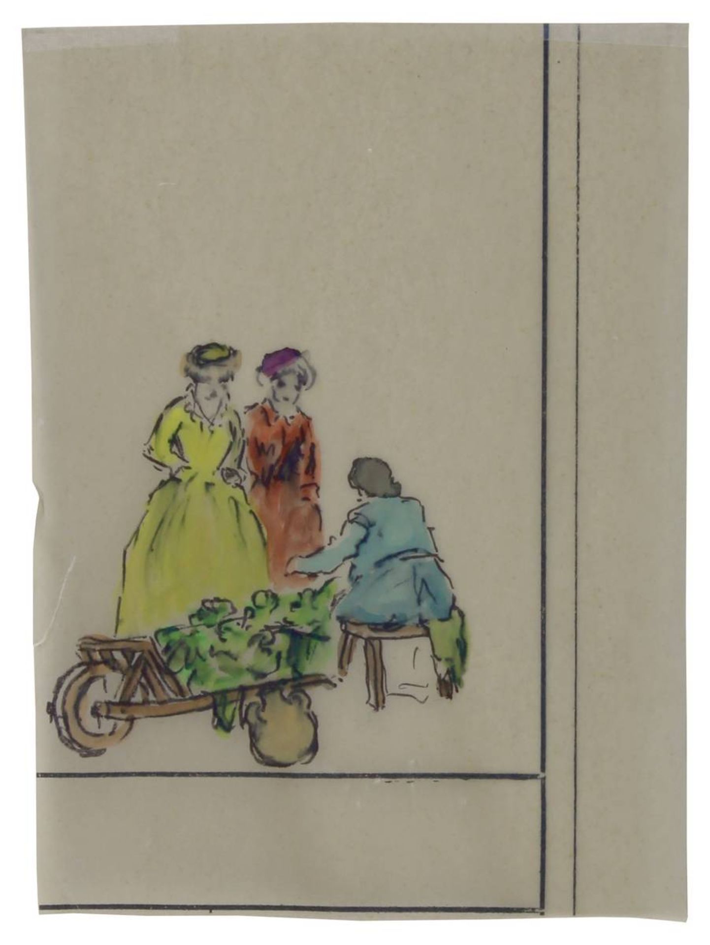 Wallenborn, Francois (Novéant/Metz 1899 - 1971 Saarbrücken), drei Zeichnungen: Kutsche, - Image 3 of 4