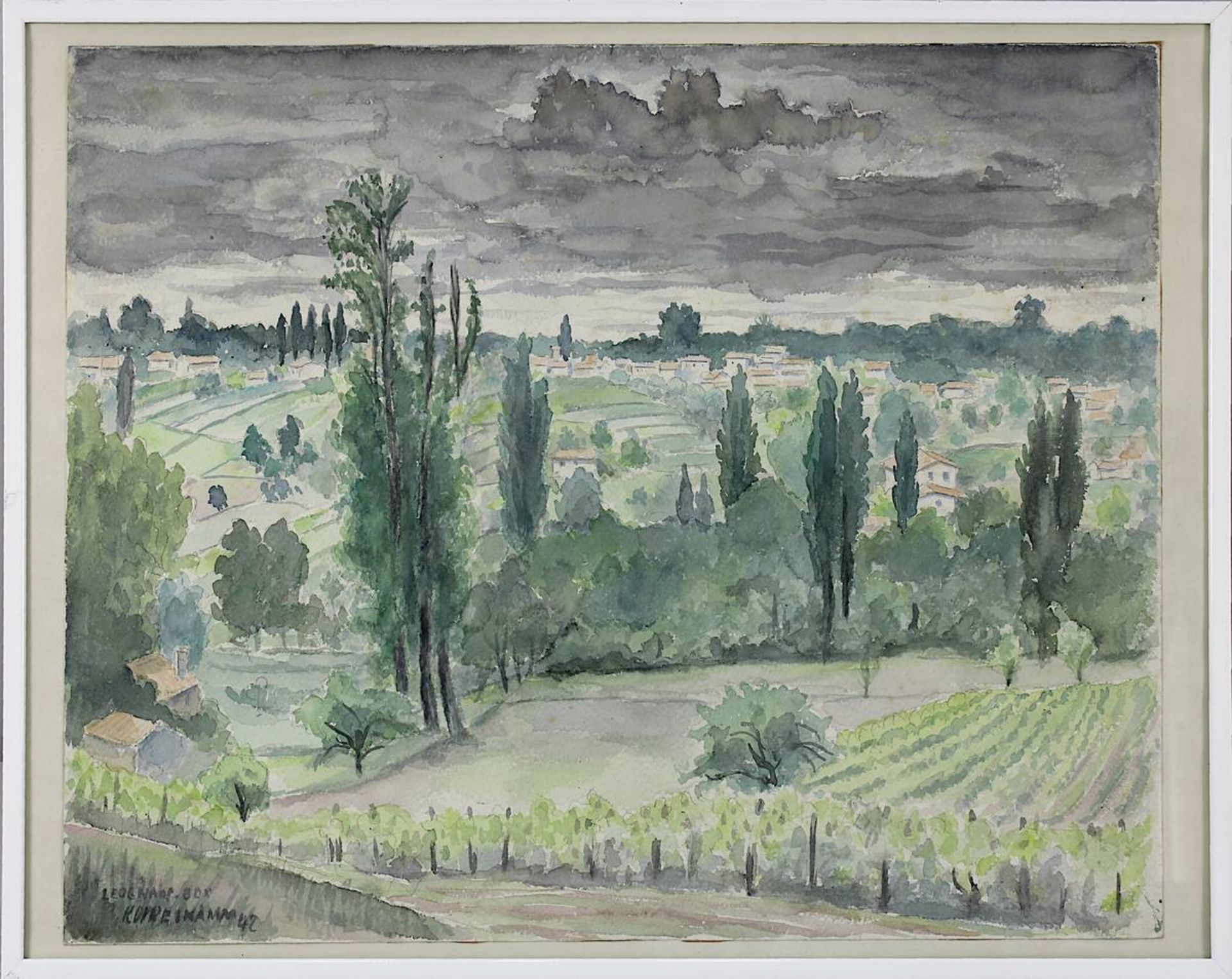 Koppelkamm, Bruno (Erdorf / Eifel 1910 - 1984 Saarbrücken), Léognan bei Bordeaux, Blick auf den