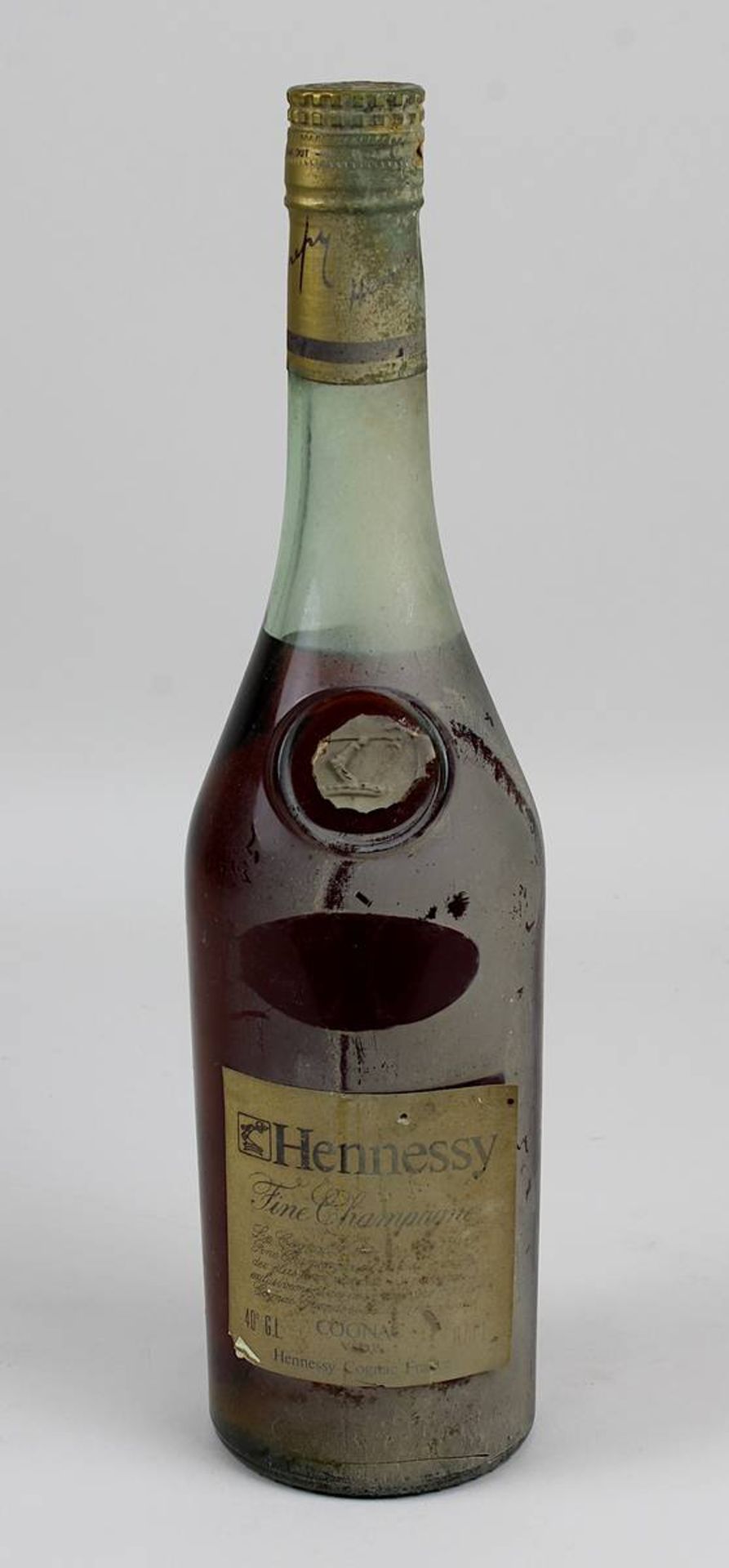 Eine Flasche Cognac, Hennessy, VSOP Fine Champagne, 0,7 Liter, Füllhöhe: obere Schulter/
